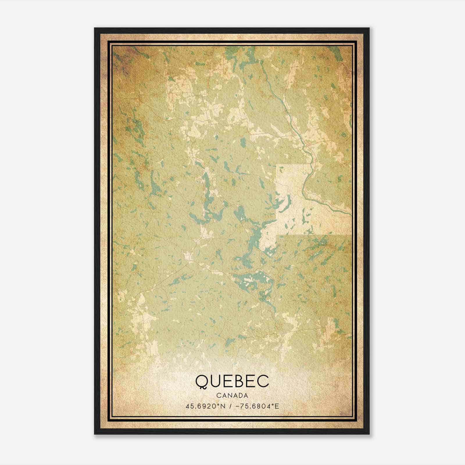 Vintage Val-des-Monts Canada Map Poster, Val-des-Monts City Road Wall Art Print