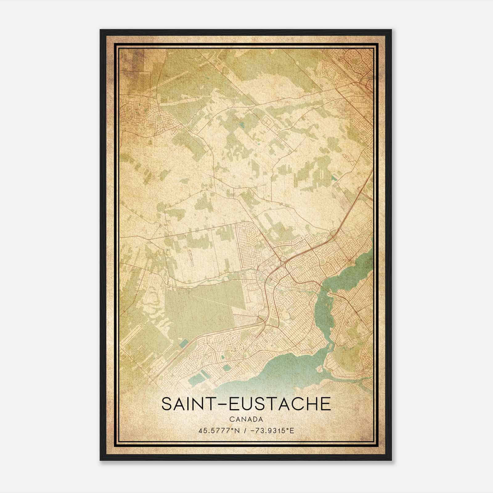 Vintage Saint-Eustache Canada Map Poster, Saint-Eustache City Road Wall Art Print