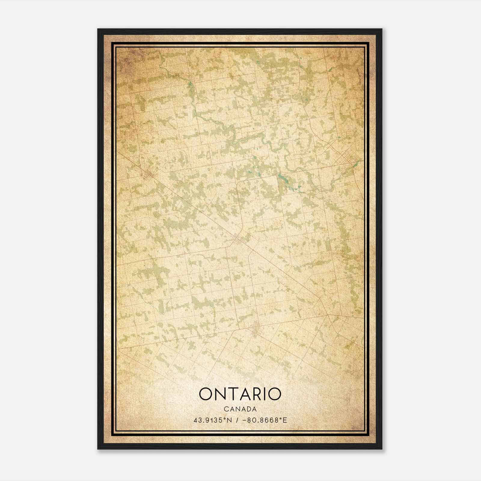Vintage Minto Canada Map Poster, Minto City Road Wall Art Print