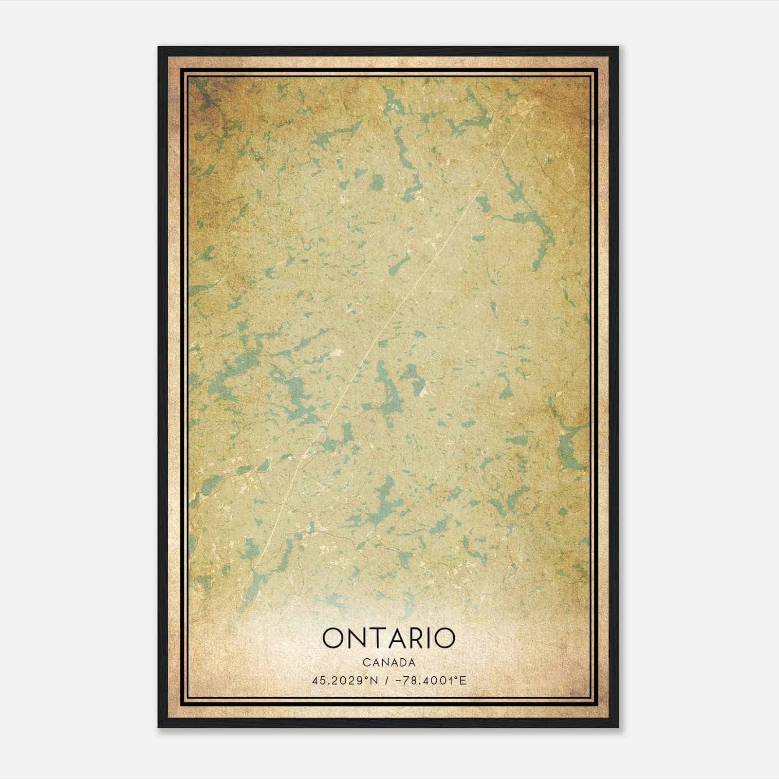 Vintage Dysart et al Canada Map Poster, Dysart et al City Road Wall Art Print