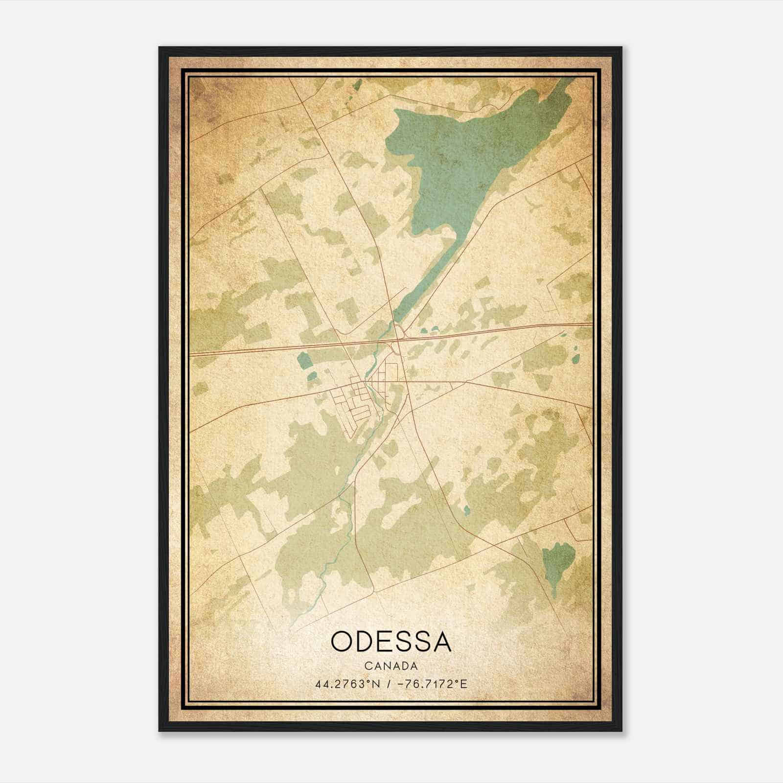 Vintage Loyalist Canada Map Poster, Loyalist City Road Wall Art Print