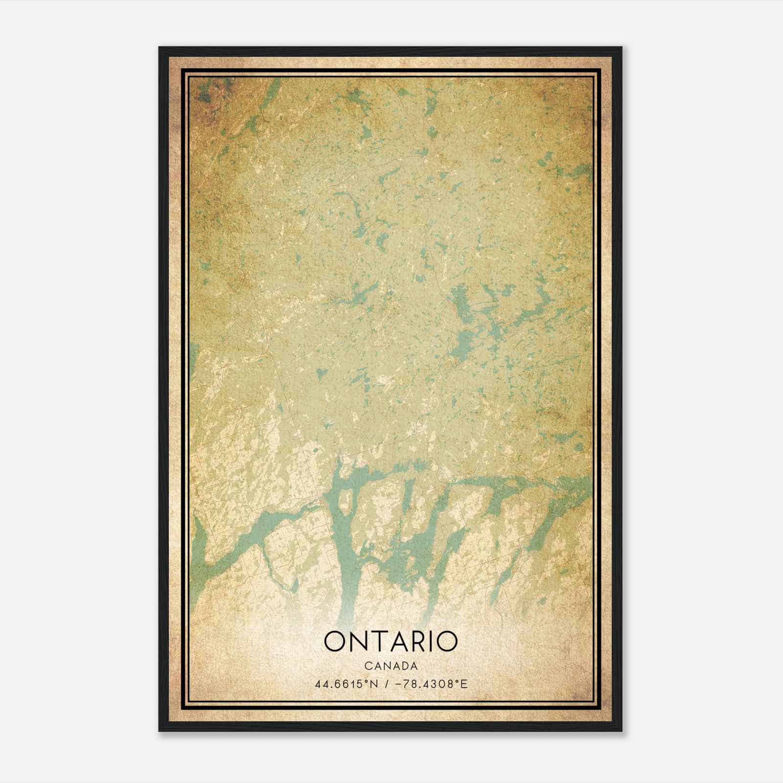 Vintage Trent Lakes Canada Map Poster, Trent Lakes City Road Wall Art Print