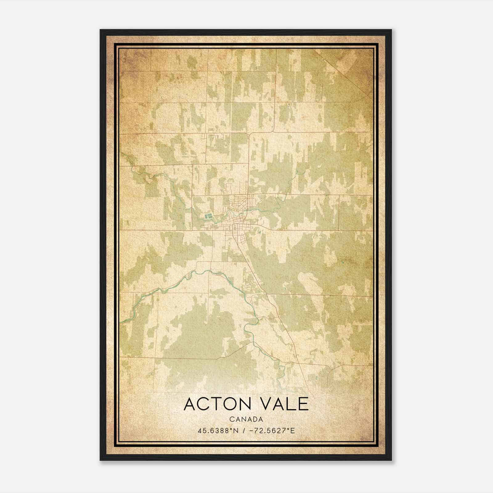 Vintage Acton Vale Canada Map Poster, Acton Vale City Road Wall Art Print Vintage Acton Vale Canada Map Poster, Acton Vale City Road Wall Art Print