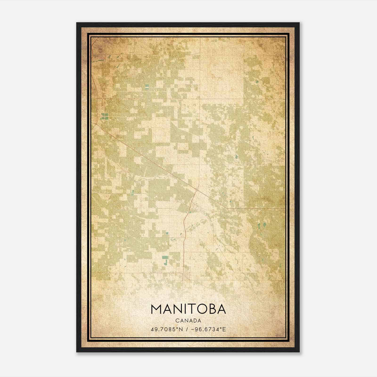 Vintage Tache Canada Map Poster, Tache City Road Wall Art Print