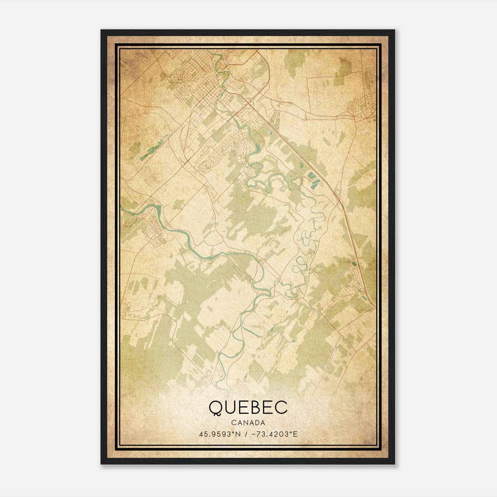 Vintage Saint-Paul Canada Map Poster, Saint-Paul City Road Wall Art Print