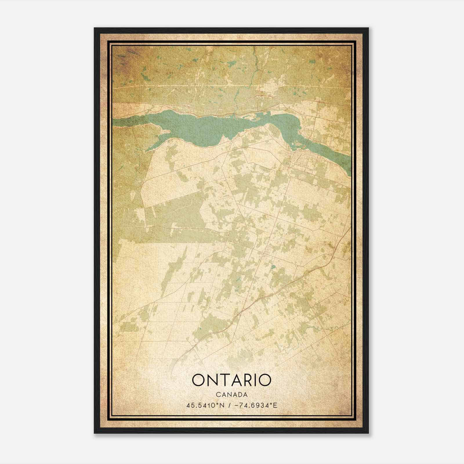 Vintage Champlain Canada Map Poster, Champlain City Road Wall Art Print Vintage Champlain Canada Map Poster, Champlain City Road Wall Art Print