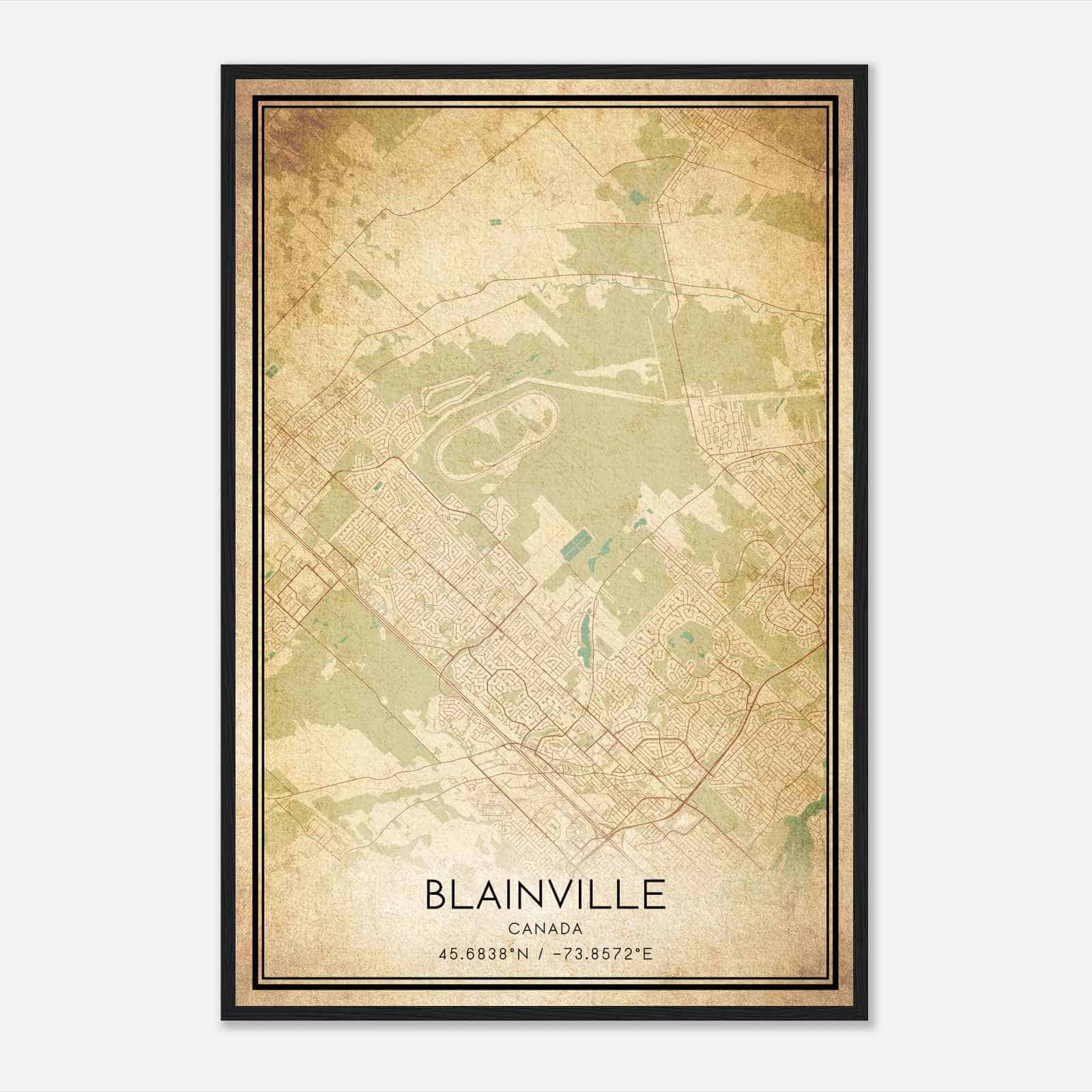 Vintage Blainville Canada Map Poster, Blainville City Road Wall Art Print Vintage Blainville Canada Map Poster, Blainville City Road Wall Art Print