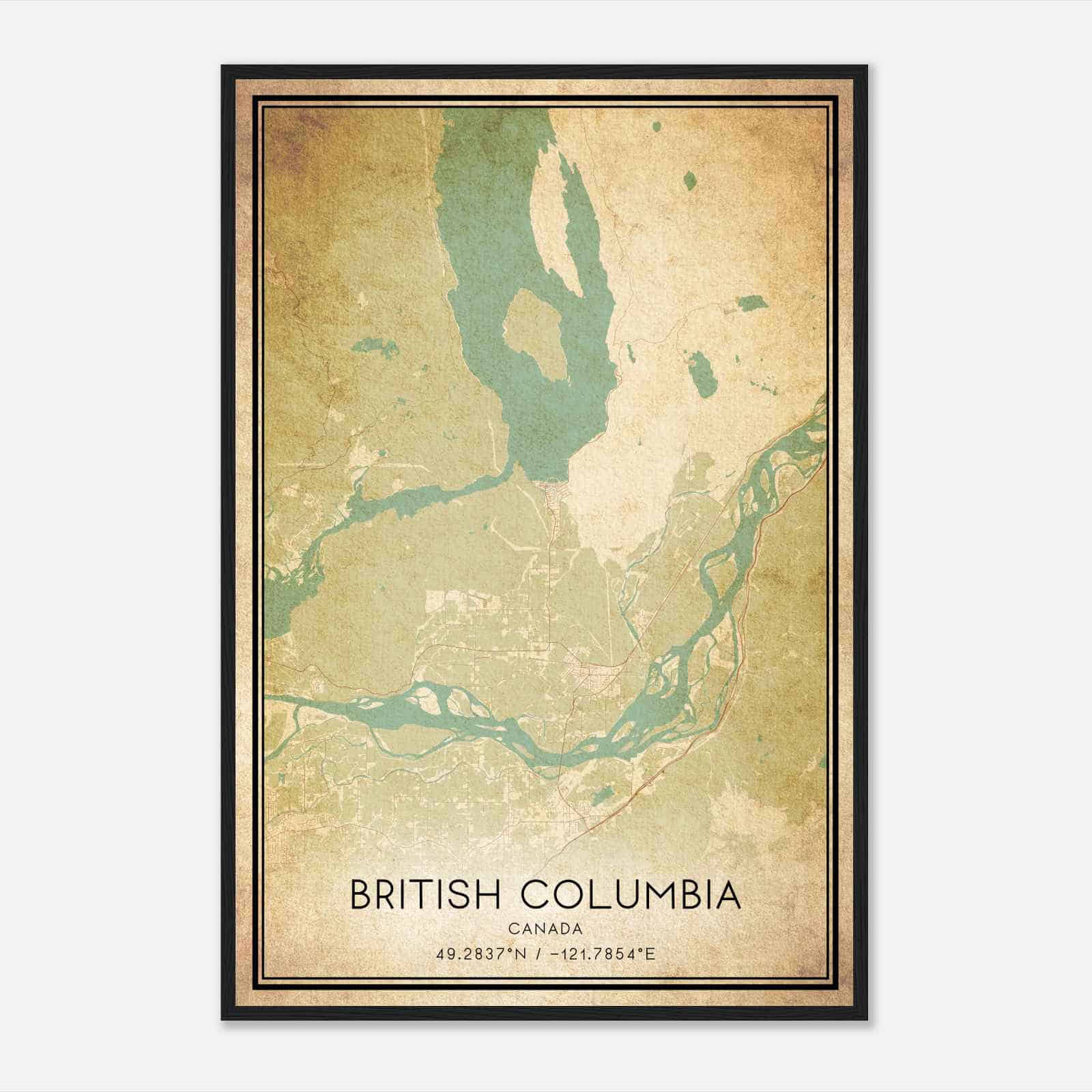 Vintage Kent Canada Map Poster, Kent City Road Wall Art Print