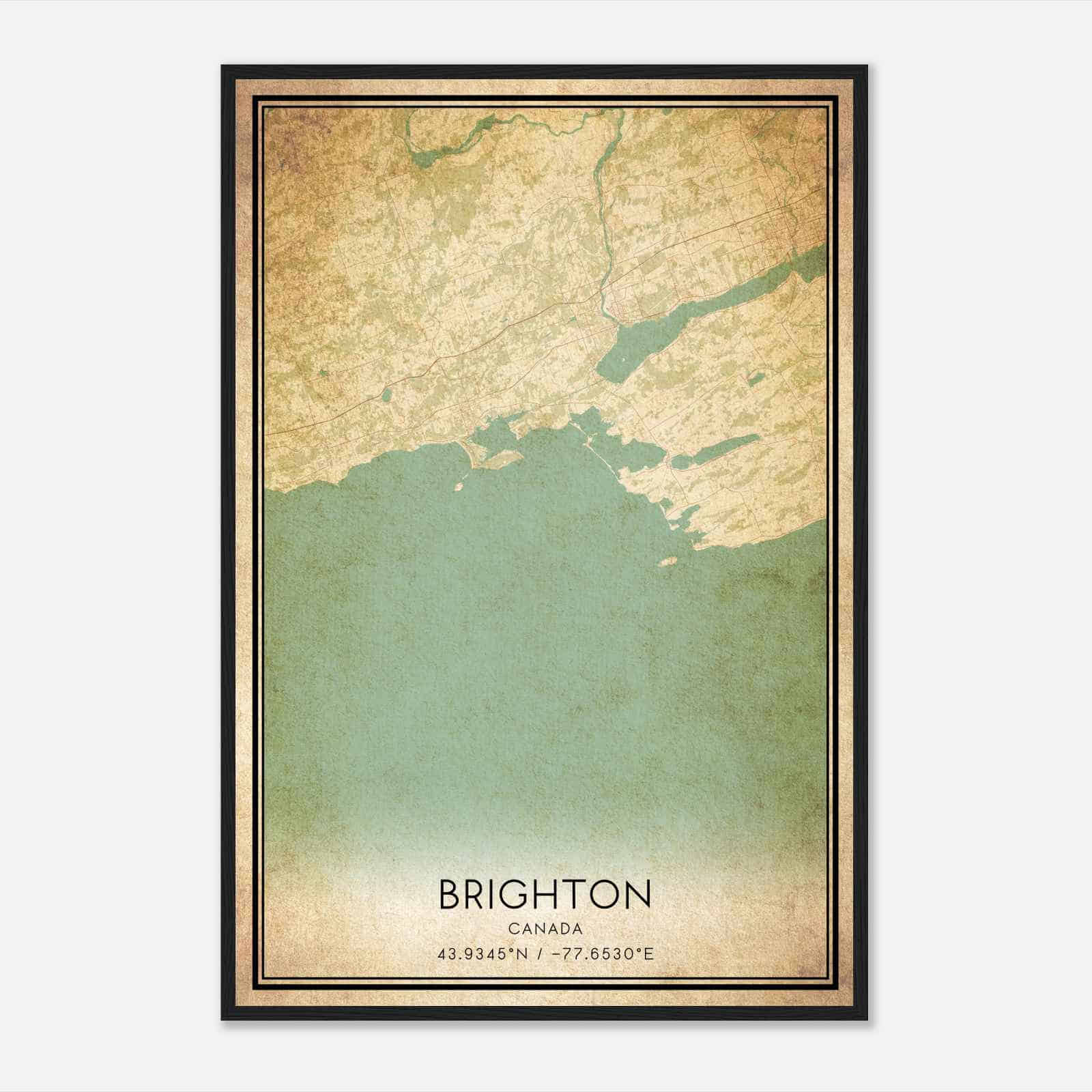Vintage Brighton Canada Map Poster, Brighton City Road Wall Art Print Vintage Brighton Canada Map Poster, Brighton City Road Wall Art Print