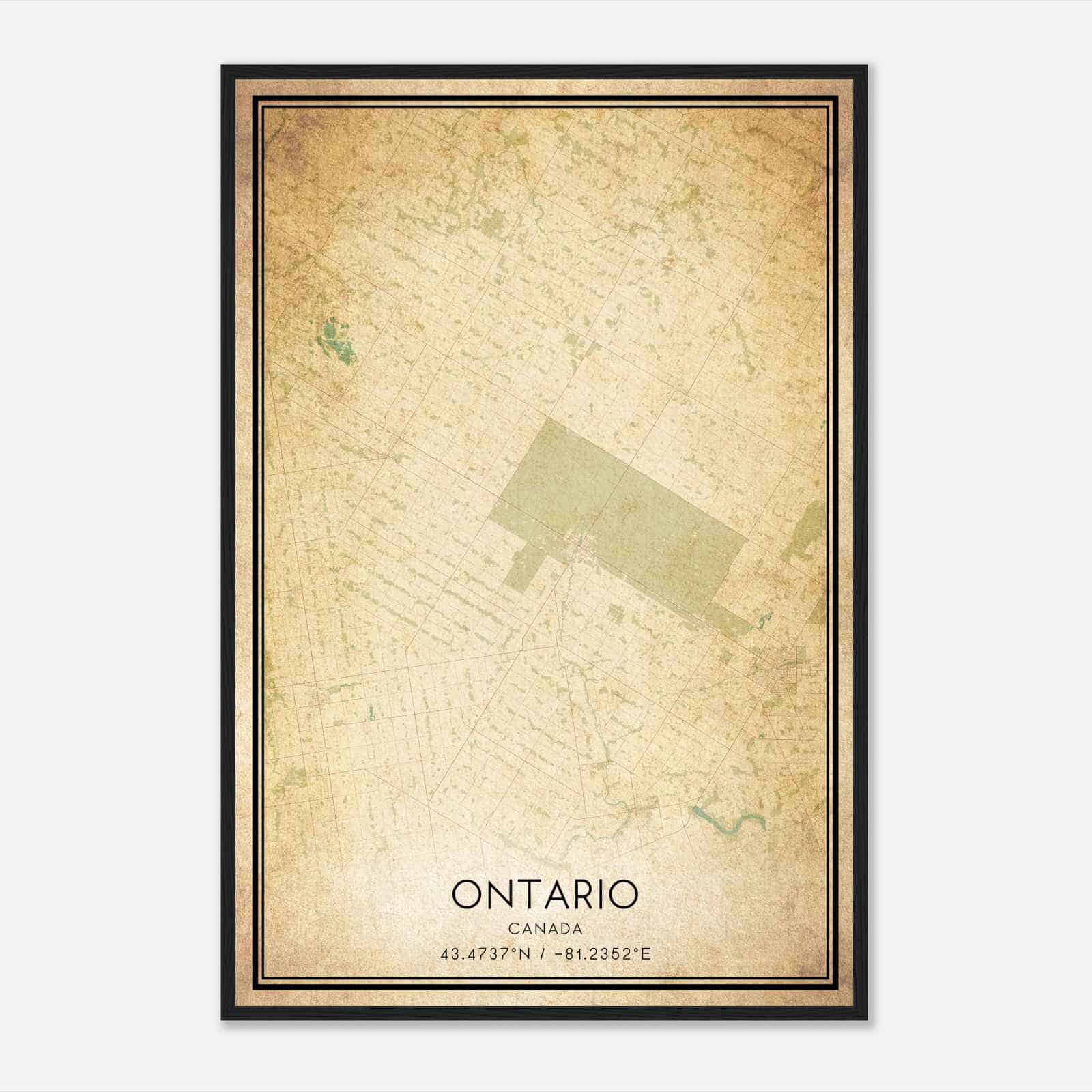 Vintage West Perth Canada Map Poster, West Perth City Road Wall Art Print