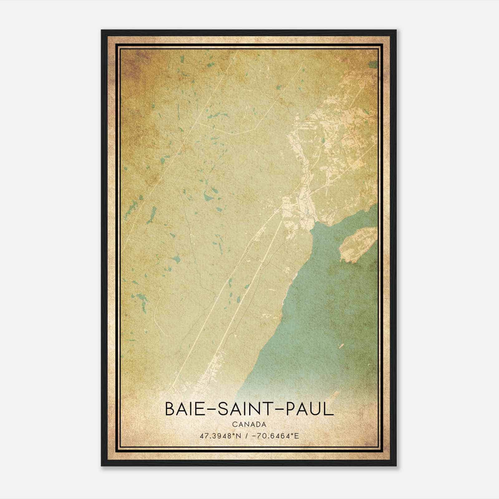 Vintage Baie-Saint-Paul Canada Map Poster, Baie-Saint-Paul City Road Wall Art Print Vintage Baie-Saint-Paul Canada Map Poster, Baie-Saint-Paul City Road Wall Art Print