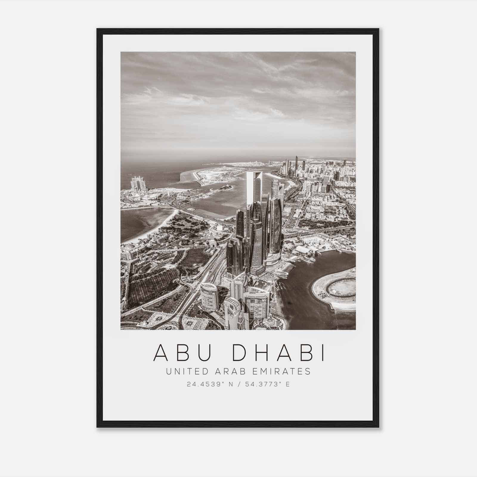 Abu Dhabi United Arab Emirates Travel Photo Poster BW, Abu Dhabi Travel Print, Minimalist Travel Poster Print