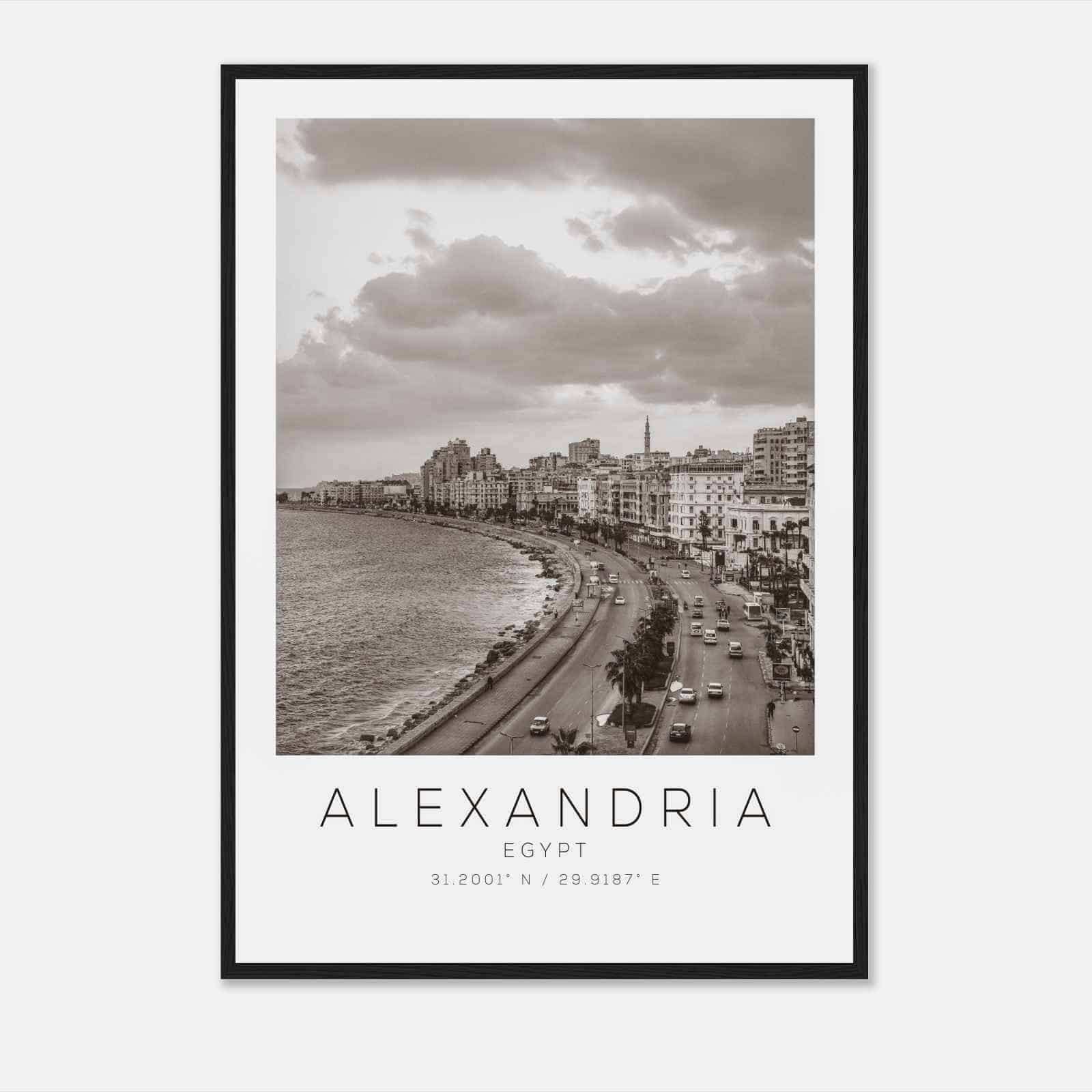Alexandria Egypt Travel Photo Poster BW, Alexandria Travel Print, Minimalist Travel Poster Print