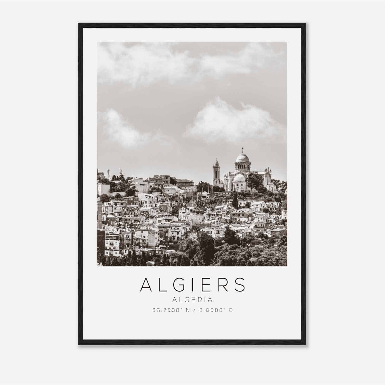 Algiers Algeria Travel Photo Poster BW, Algiers Travel Print, Minimalist Travel Poster Print