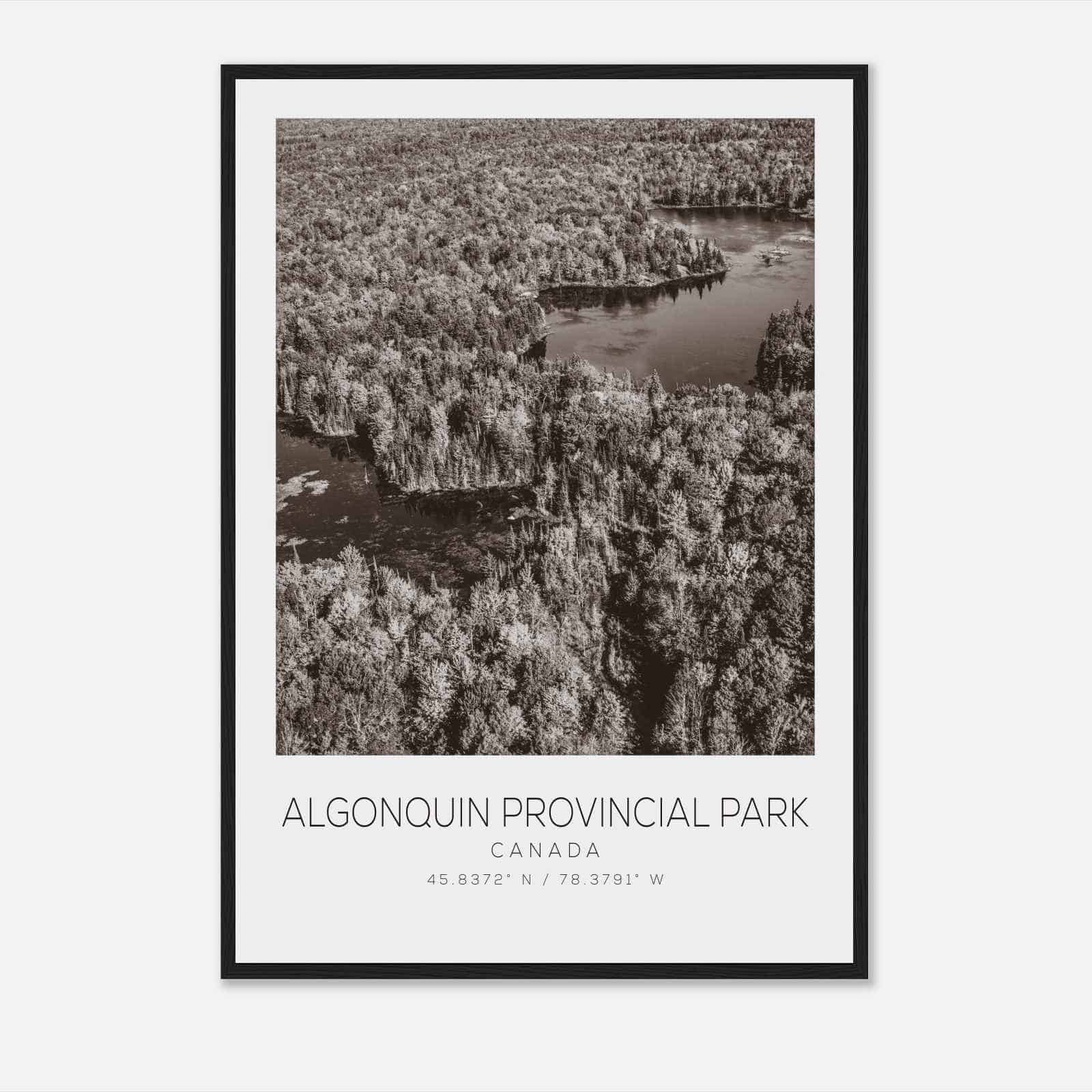 Algonquin Provincial Park Canada Travel Photo Poster BW, Algonquin Provincial Park Travel Print, Minimalist Travel Poster Print