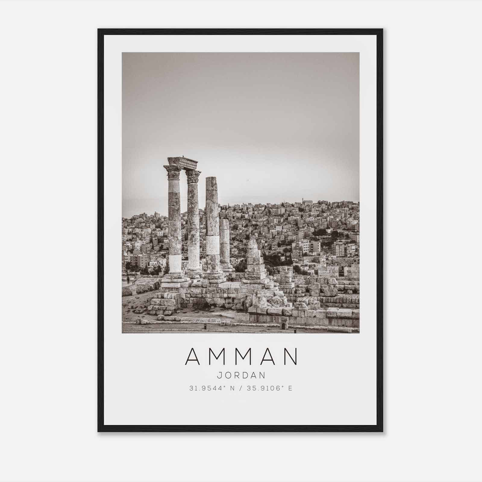 Amman Jordan Travel Photo Poster BW, Amman Travel Print, Minimalist Travel Poster Print