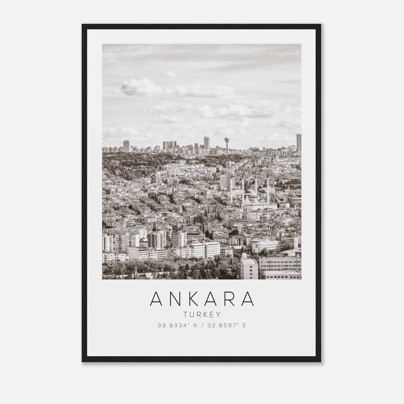 Ankara Turkey Travel Photo Poster BW, Ankara Travel Print, Minimalist Travel Poster Print
