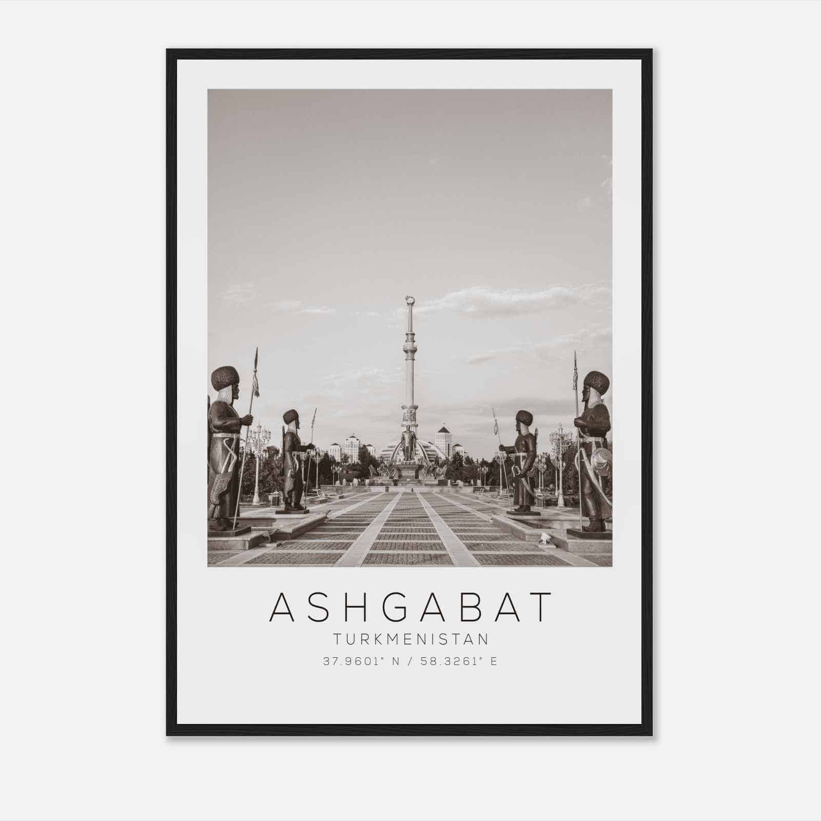 Ashgabat Turkmenistan Travel Photo Poster BW, Ashgabat Travel Print, Minimalist Travel Poster Print