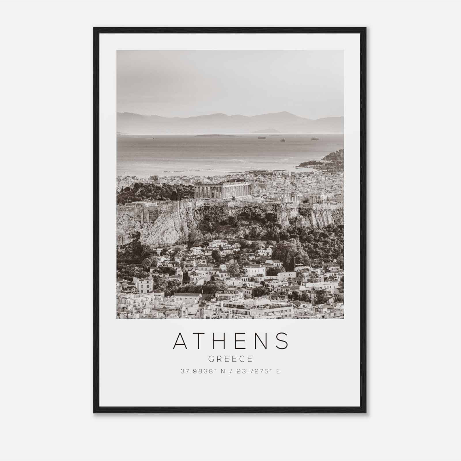Athens Greece Travel Photo Poster BW, Athens Travel Print, Minimalist Travel Poster Print