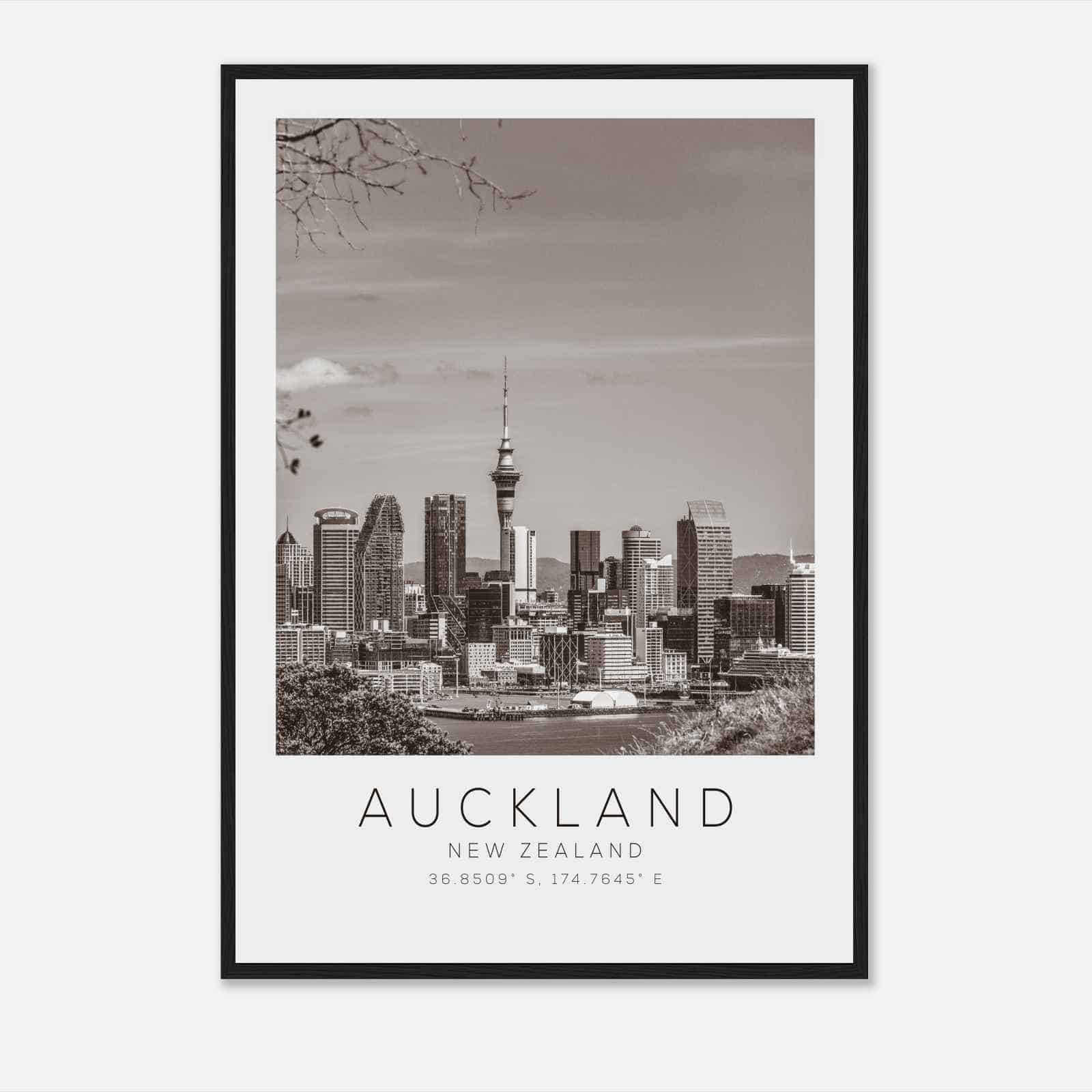 Auckland New Zealand Travel Photo Poster BW, Auckland Travel Print, Minimalist Travel Poster Print