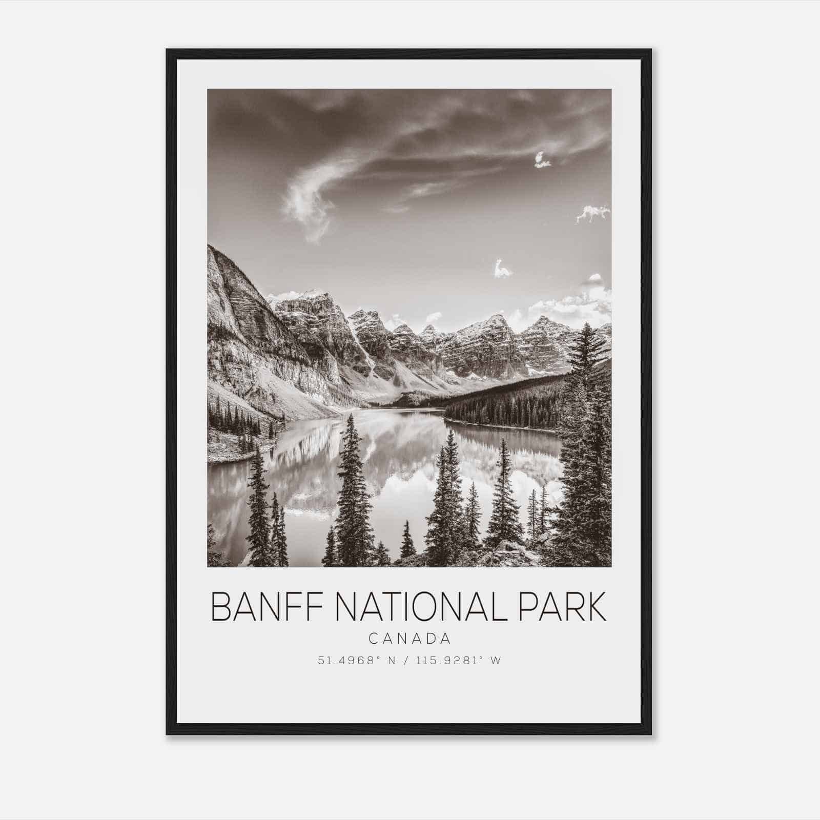 Banff National Park Canada Travel Photo Poster BW, Banff National Park Travel Print, Minimalist Travel Poster Print