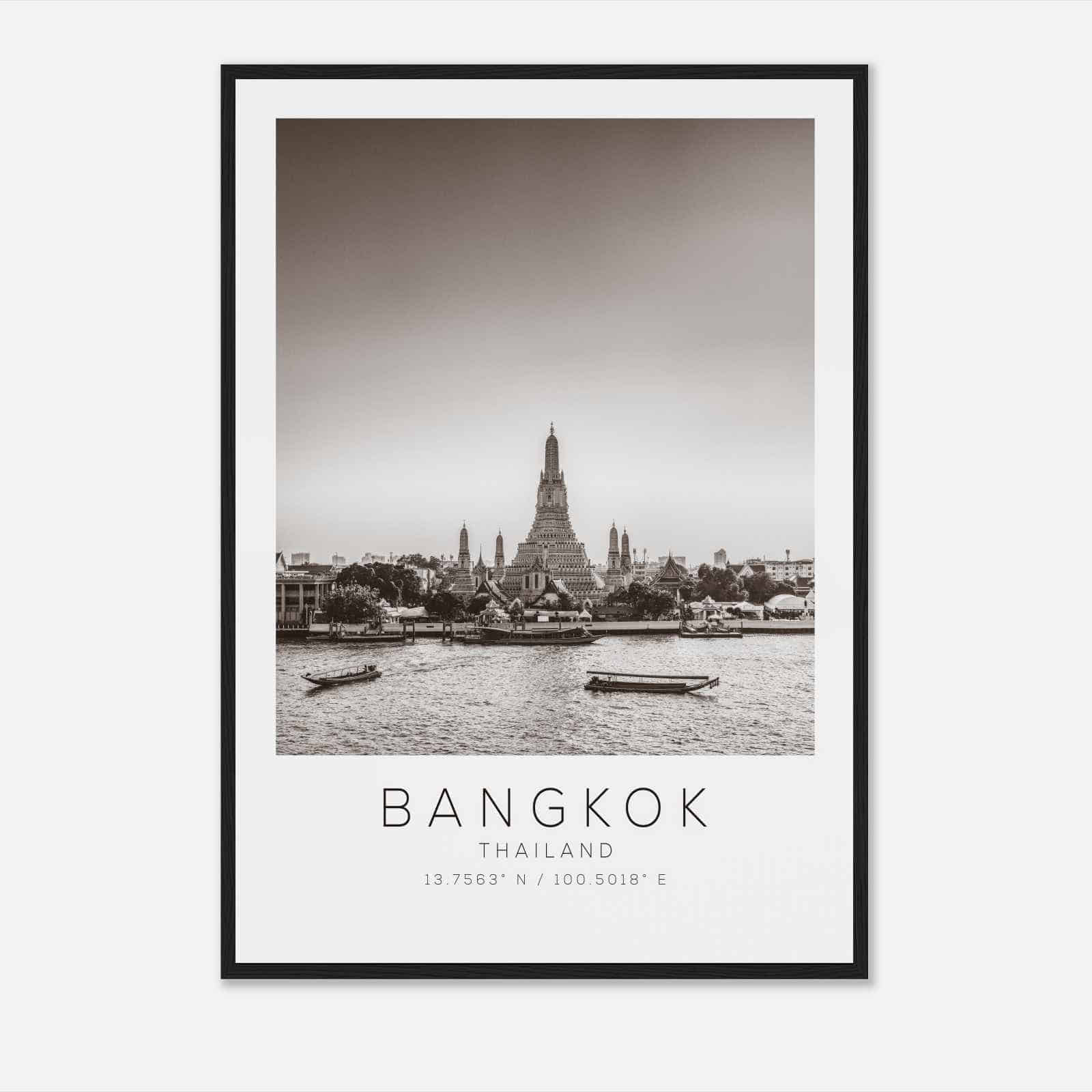 Bangkok Thailand Travel Photo Poster BW, Bangkok Travel Print, Minimalist Travel Poster Print