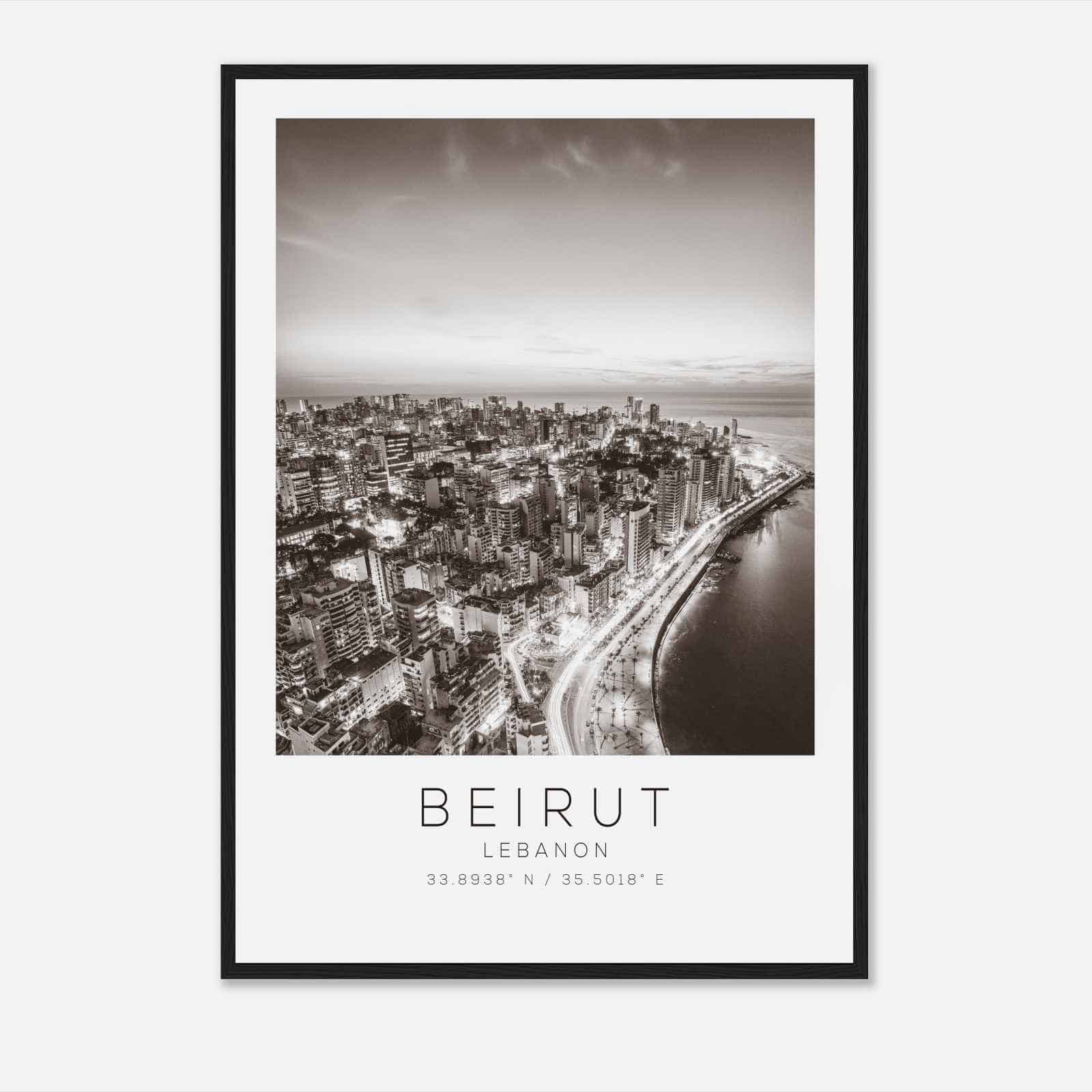 Beirut Lebanon Travel Photo Poster BW, Beirut Travel Print, Minimalist Travel Poster Print