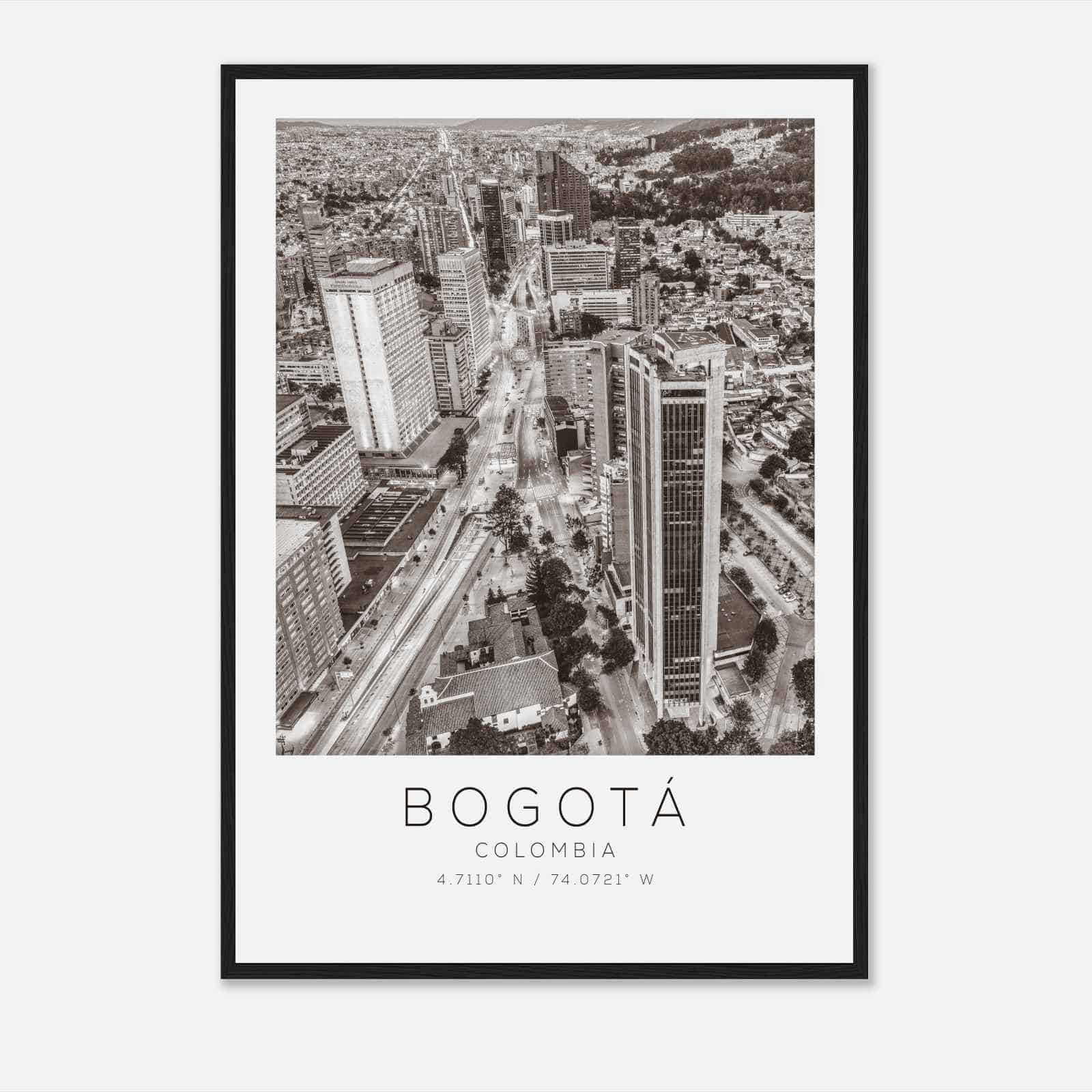 Bogota Colombia Travel Photo Poster BW, Bogota Travel Print, Minimalist Travel Poster Print