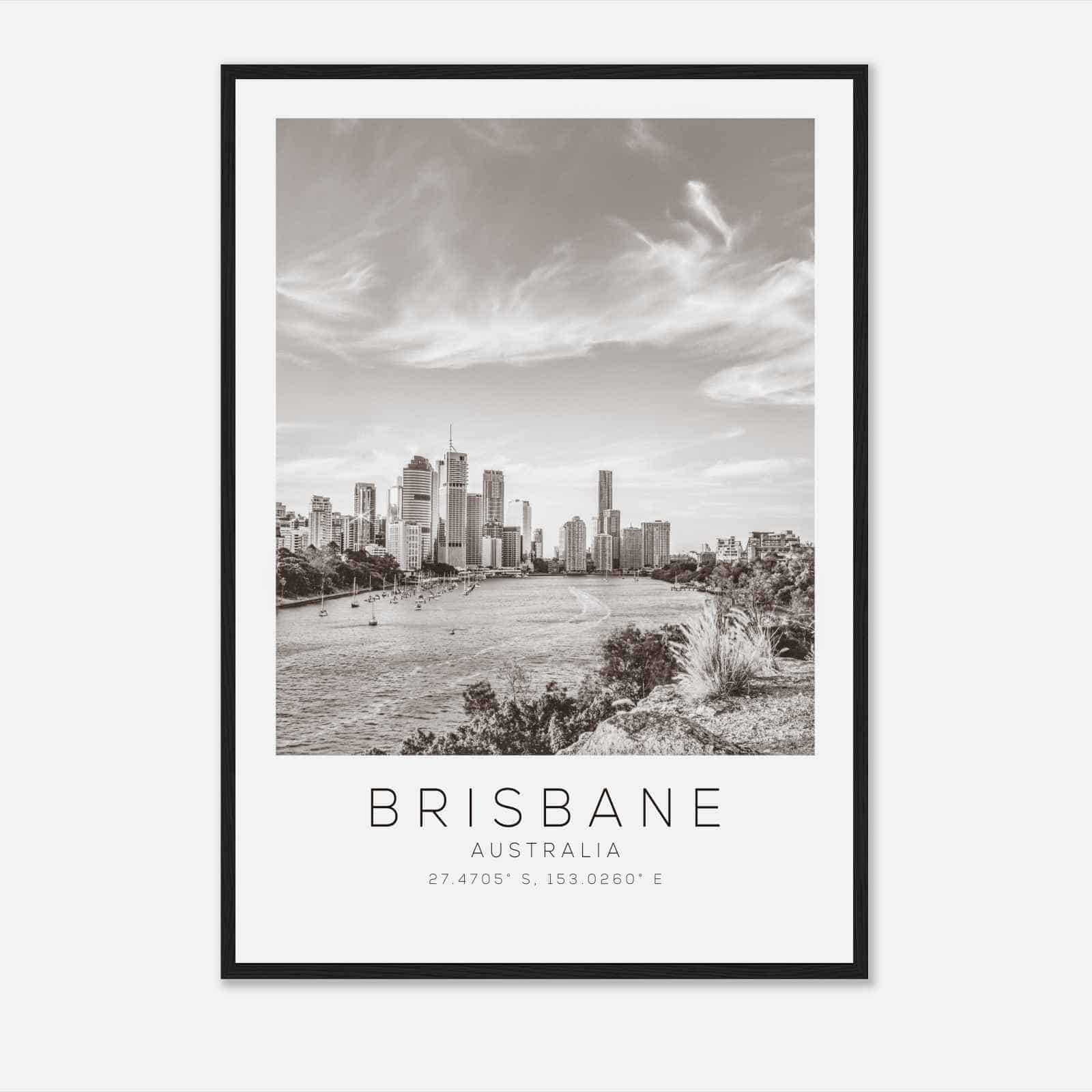 BRISBANE Australia Travel Photo Poster BW, BRISBANE Travel Print, Minimalist Travel Poster Print