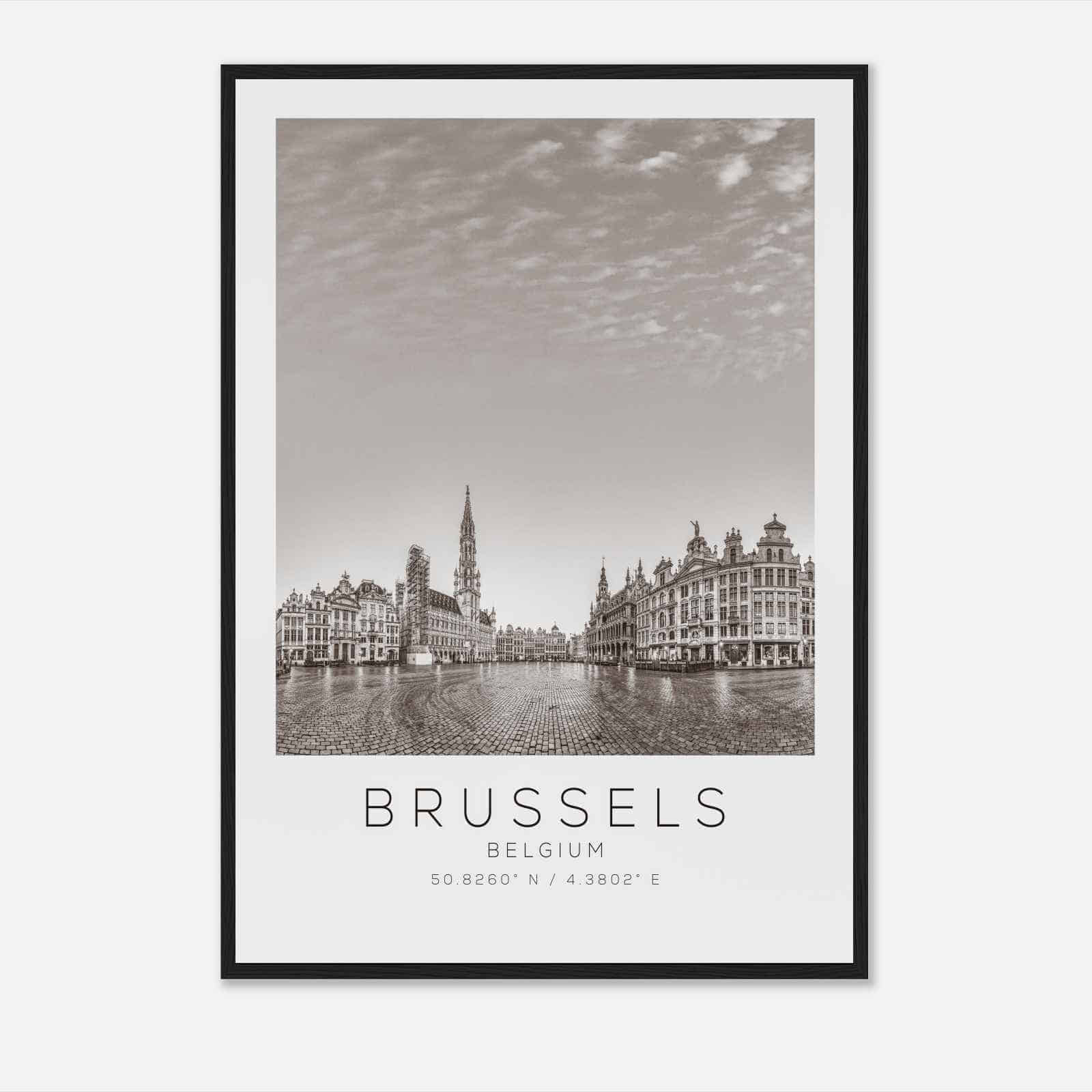 Brussels Belgium Travel Photo Poster BW, Brussels Travel Print, Minimalist Travel Poster Print DS2