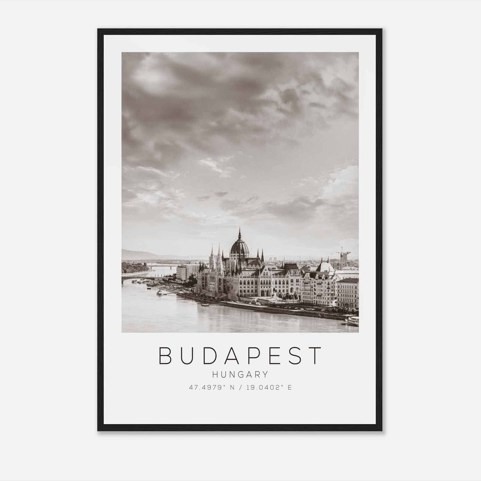 Budapest Hungary Travel Photo Poster BW, Budapest Travel Print, Minimalist Travel Poster Print DS2
