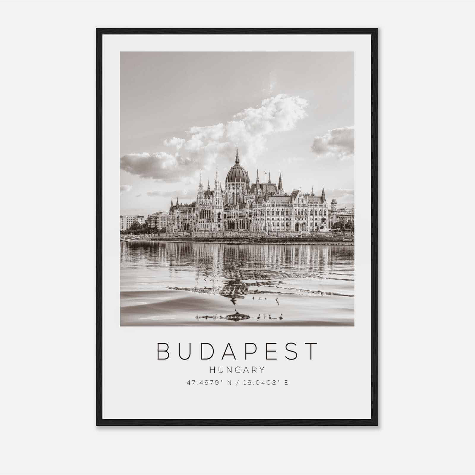 Budapest Hungary Travel Photo Poster BW, Budapest Travel Print, Minimalist Travel Poster Print