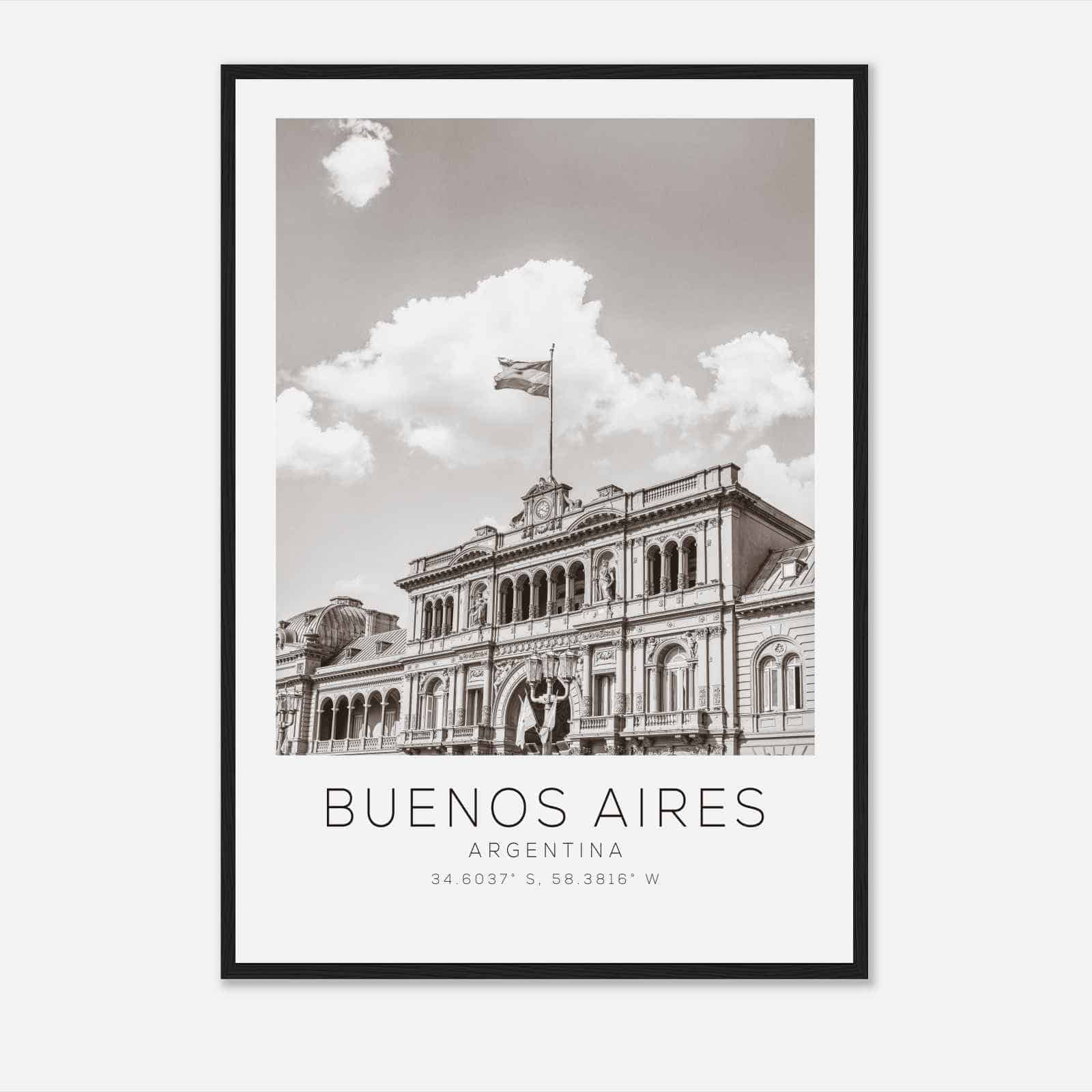 Buenos Aires Argentina Travel Photo Poster BW, Buenos Aires Travel Print, Minimalist Travel Poster Print DS2