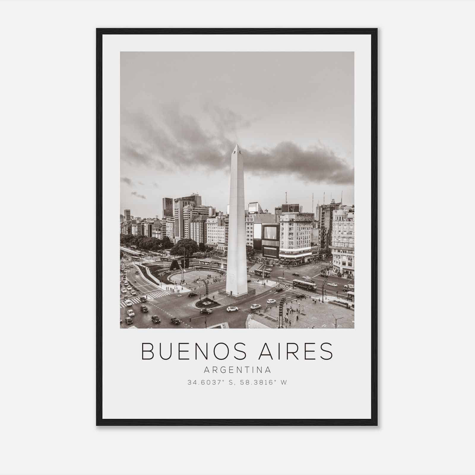 Buenos Aires Argentina Travel Photo Poster BW, Buenos Aires Travel Print, Minimalist Travel Poster Print