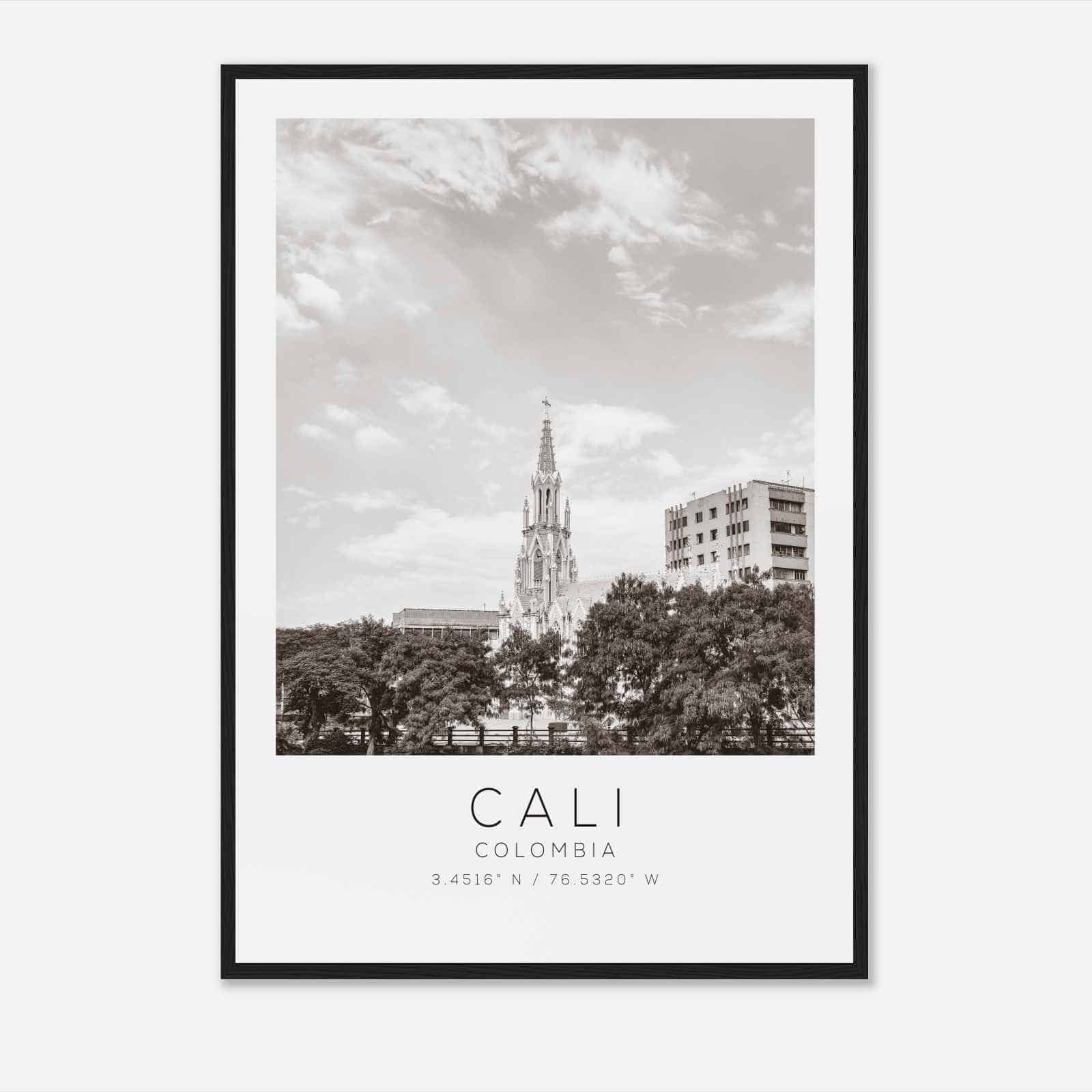 Cali Colombia Travel Photo Poster BW, Cali Travel Print, Minimalist Travel Poster Print