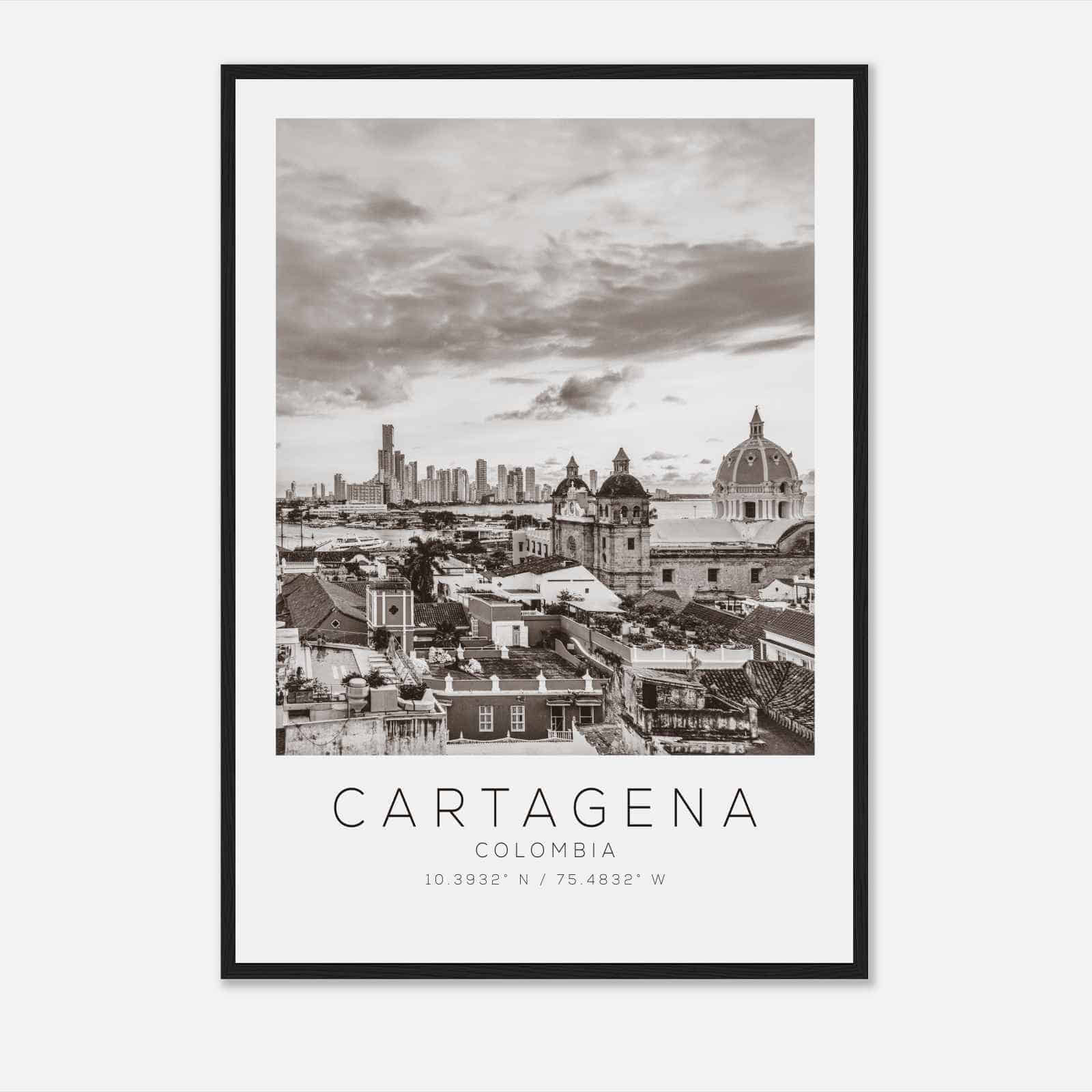 Cartagena Colombia Travel Photo Poster BW, Cartagena Travel Print, Minimalist Travel Poster Print