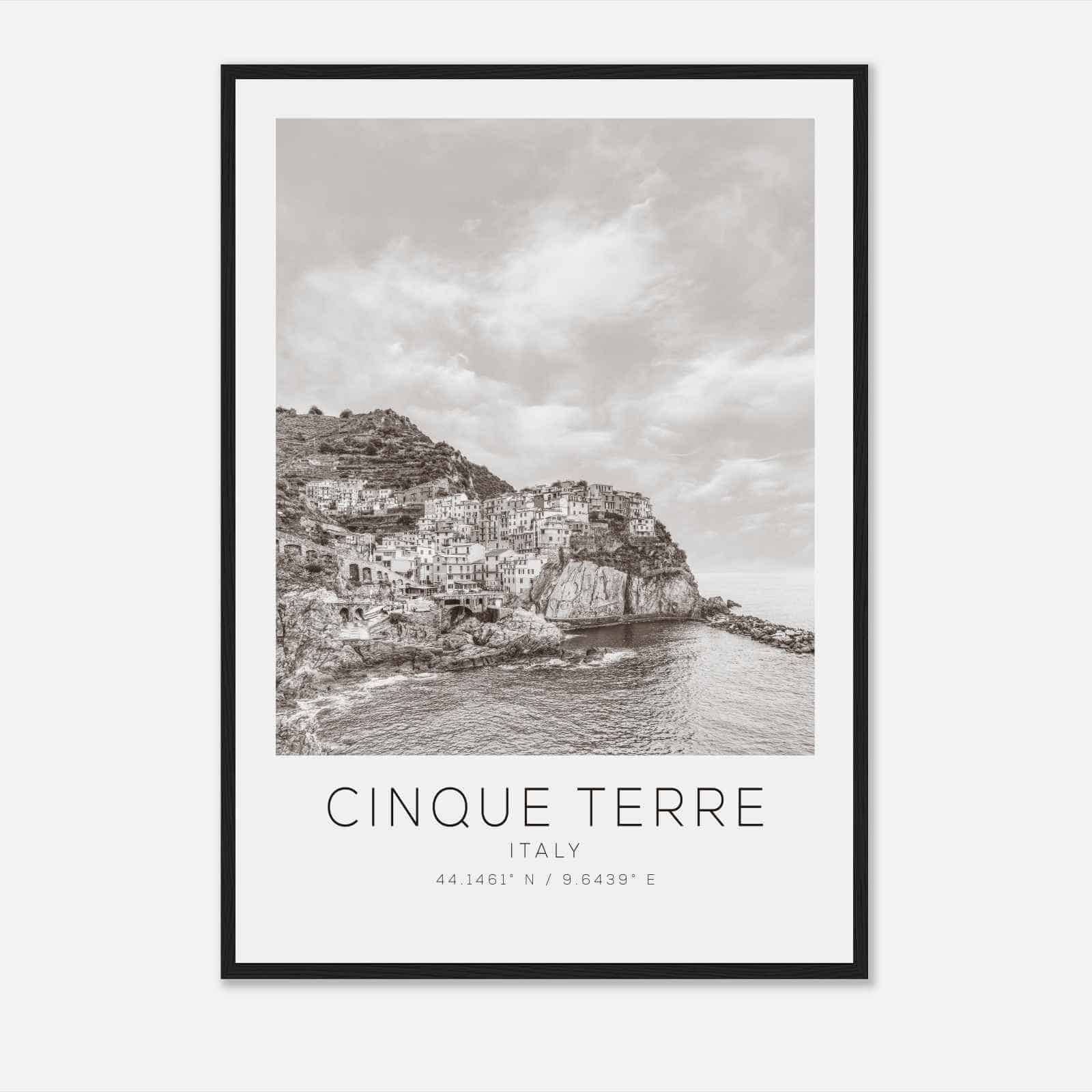 Cinque Terre Italy Travel Photo Poster BW, Cinque Terre Travel Print, Minimalist Travel Poster Print