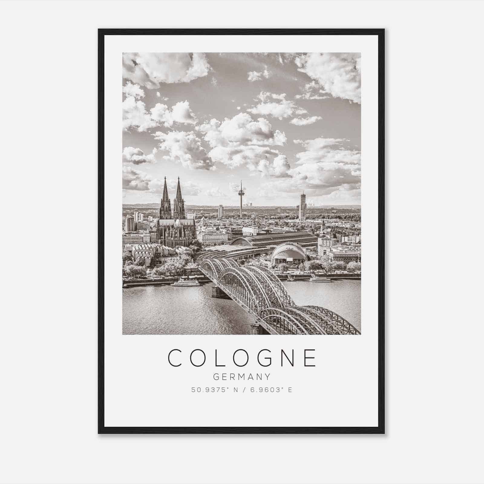 COLOGNE Germany Travel Photo Poster BW, COLOGNE Travel Print, Minimalist Travel Poster Print