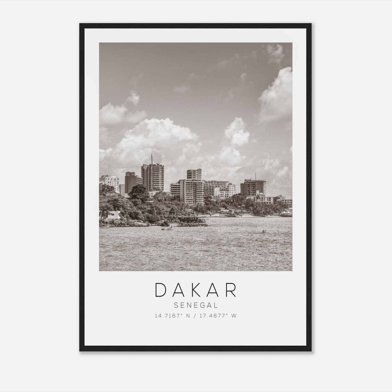 Dakar Senegal Travel Photo Poster BW, Dakar Travel Print, Minimalist Travel Poster Print