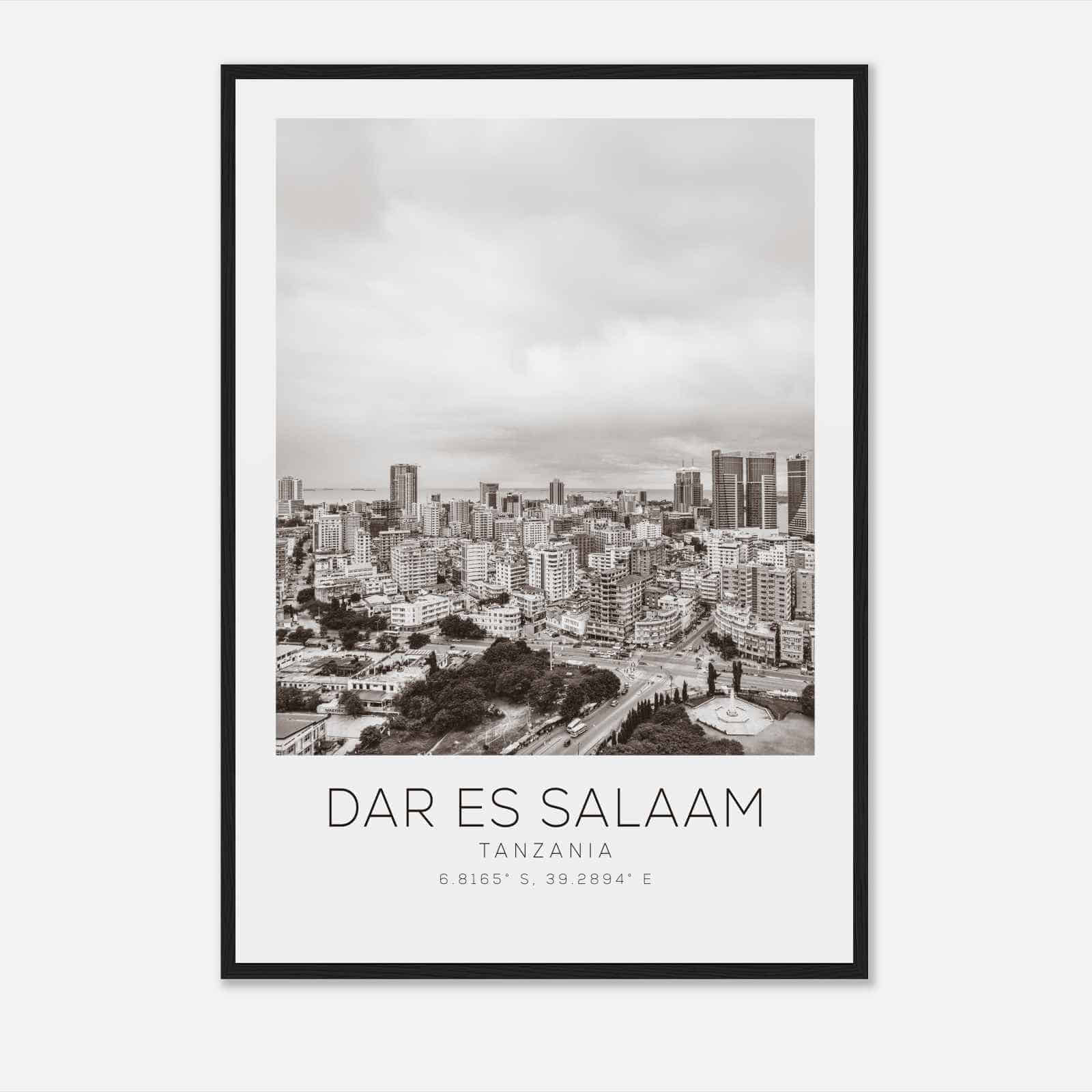 Dar es Salaam Tanzania Travel Photo Poster BW, Dar es Salaam Travel Print, Minimalist Travel Poster Print