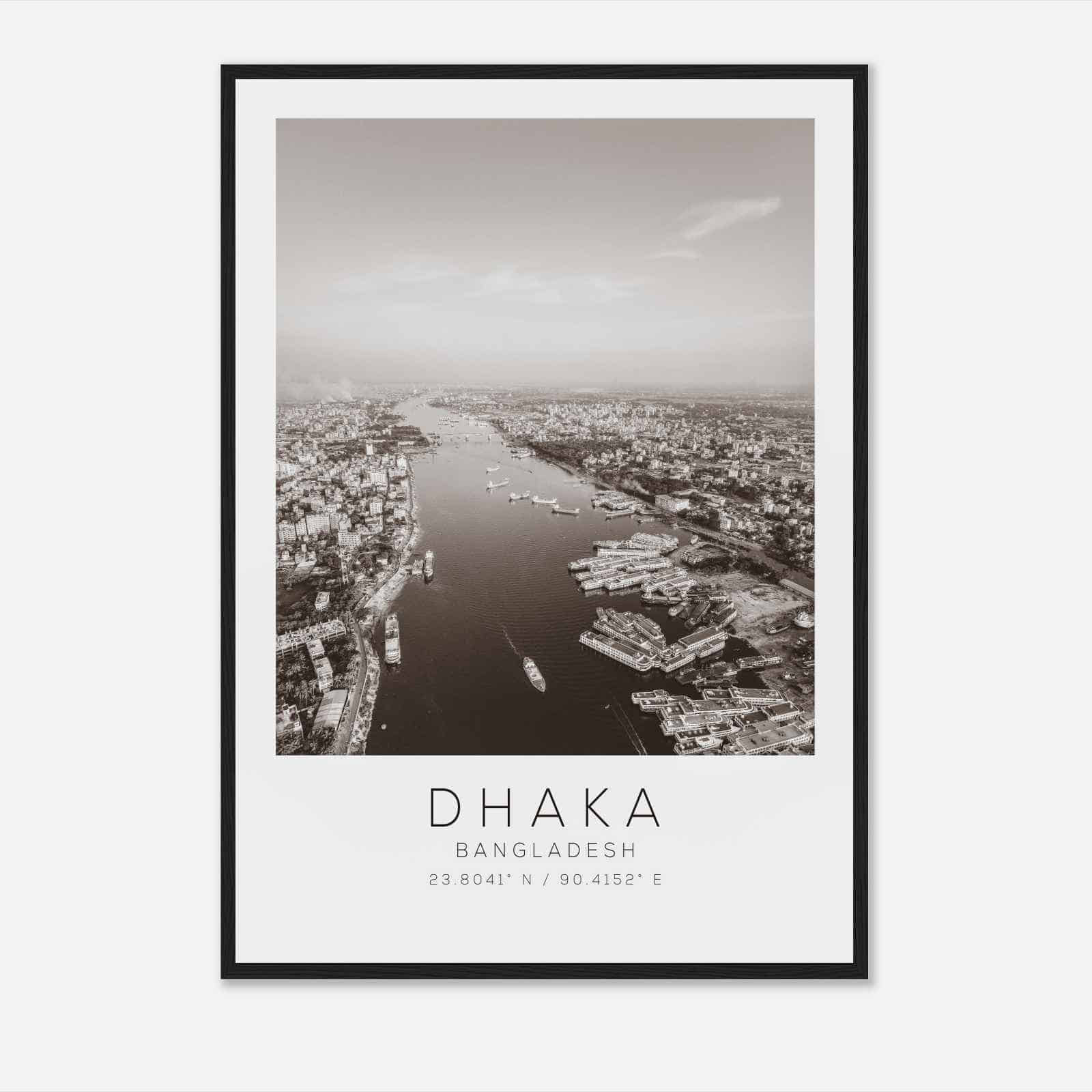 Dhaka Bangladesh Travel Photo Poster BW, Dhaka Travel Print, Minimalist Travel Poster Print