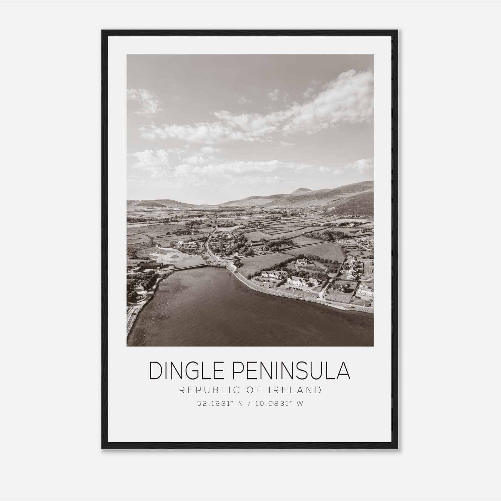 Dingle Peninsula Republic of Ireland Travel Photo Poster BW, Dingle Peninsula Travel Print, Minimalist Travel Poster Print
