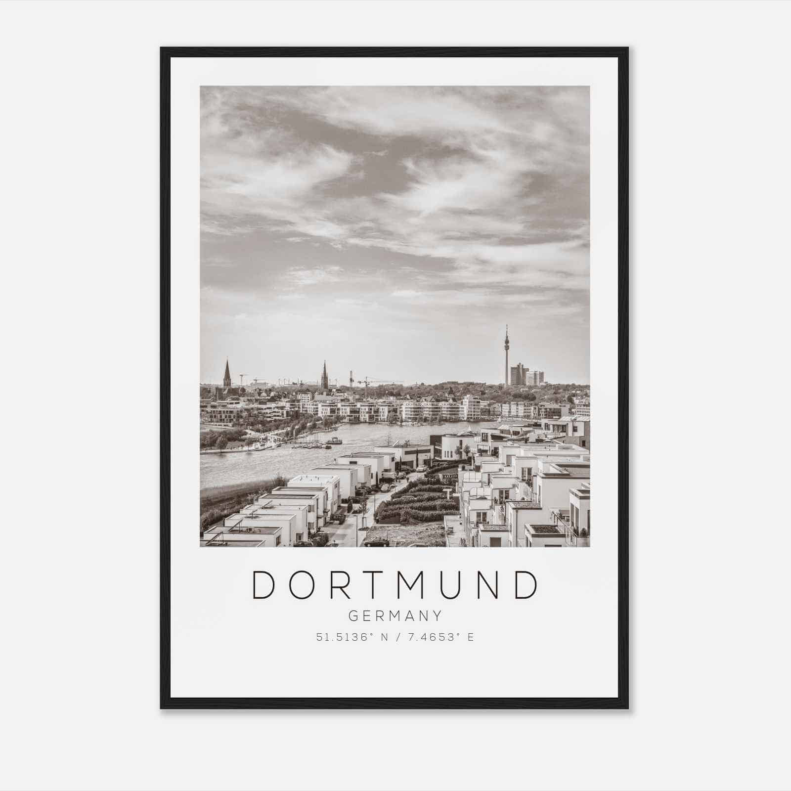 DORTMUND Germany Travel Photo Poster BW, DORTMUND Travel Print, Minimalist Travel Poster Print