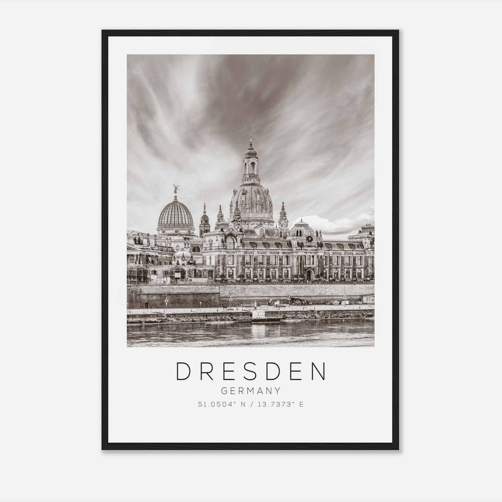 DRESDEN Germany Travel Photo Poster BW, DRESDEN Travel Print, Minimalist Travel Poster Print