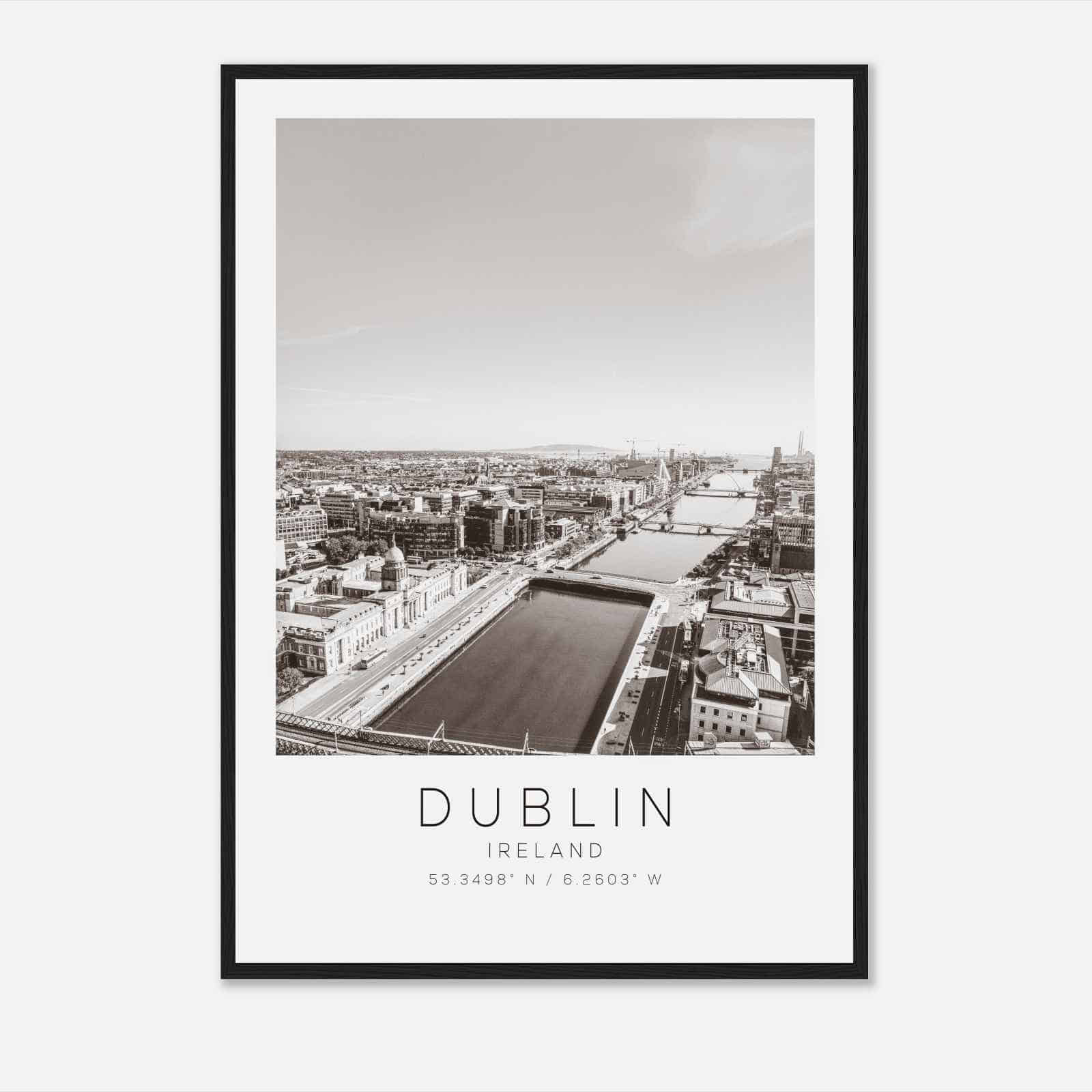 Dublin Ireland Travel Photo Poster BW, Dublin Travel Print, Minimalist Travel Poster Print
