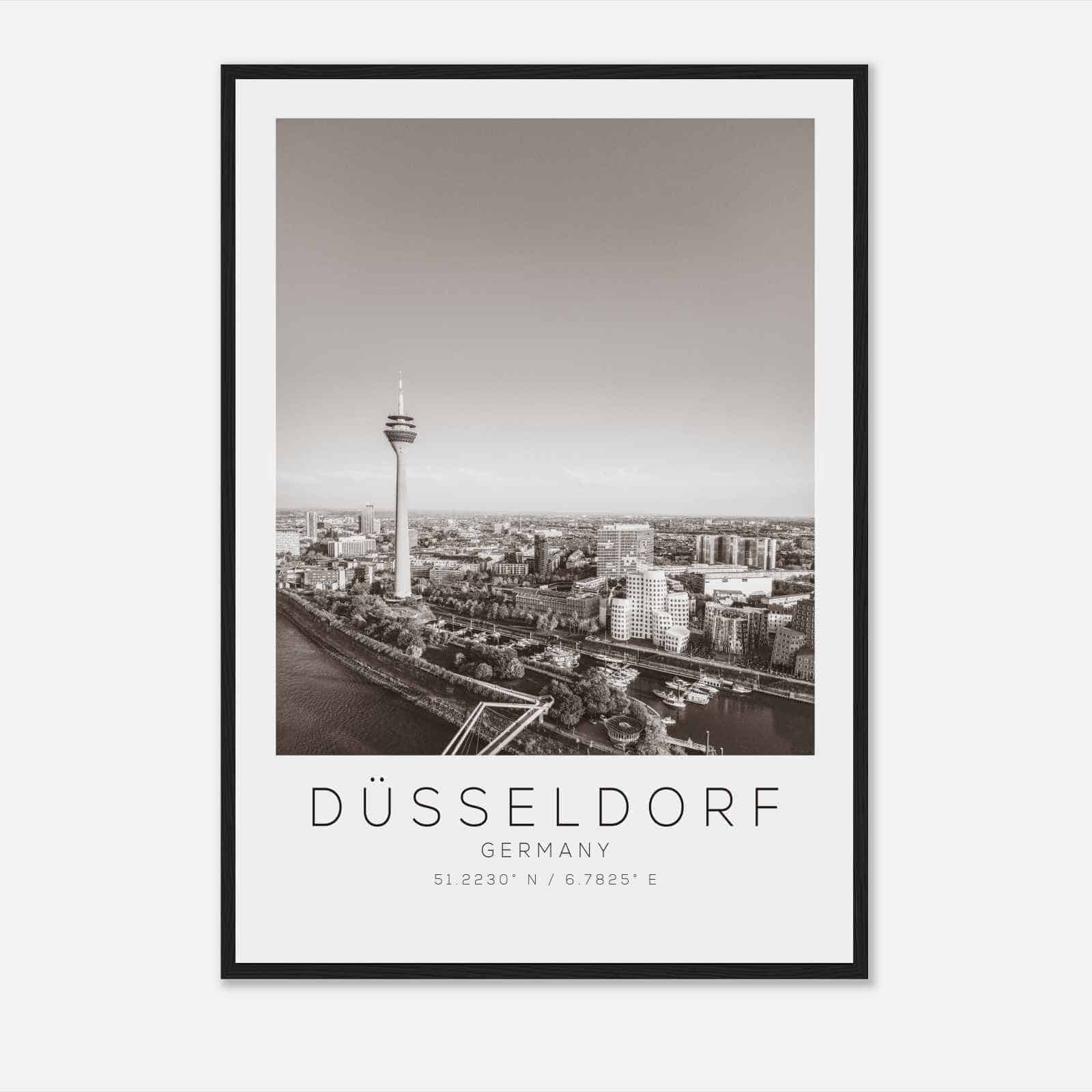 Dusseldorf Germany Travel Photo Poster BW, Dusseldorf Travel Print, Minimalist Travel Poster Print