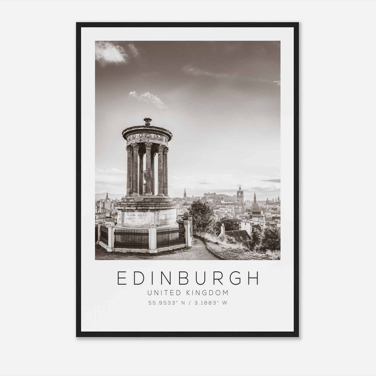 Edinburgh United Kingdom Travel Photo Poster BW, Edinburgh Travel Print, Minimalist Travel Poster Print DS2