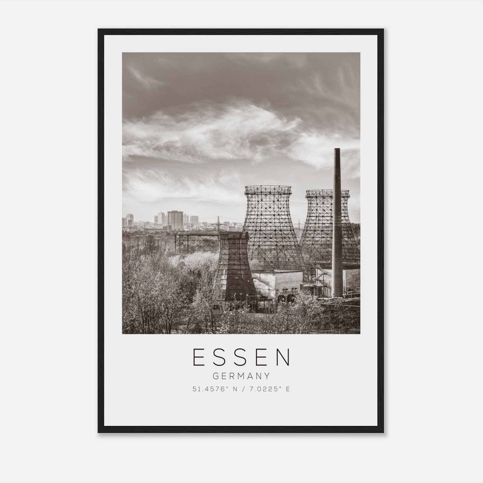 ESSEN Germany Travel Photo Poster BW, ESSEN Travel Print, Minimalist Travel Poster Print