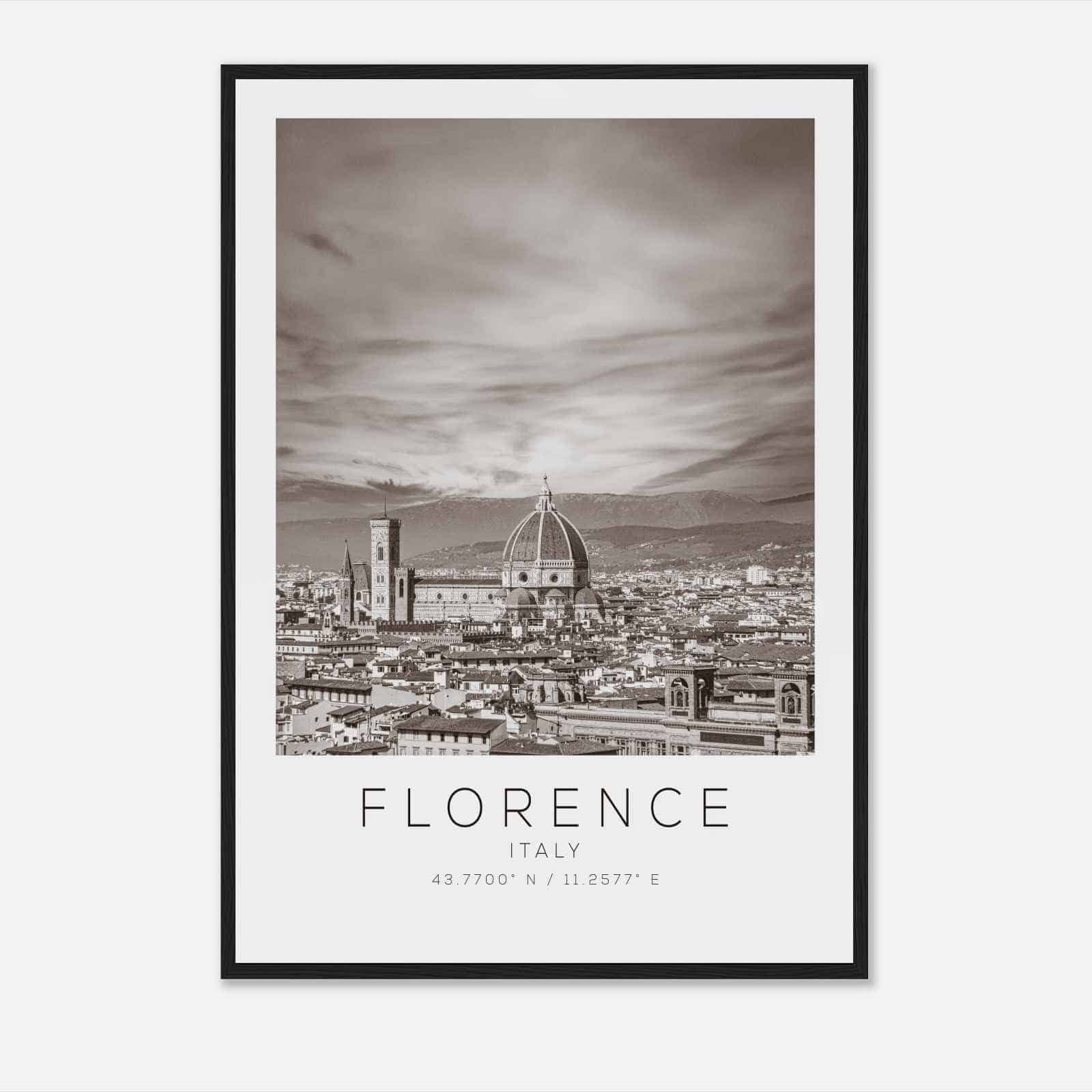 Florence Italy Travel Photo Poster BW, Florence Travel Print, Minimalist Travel Poster Print