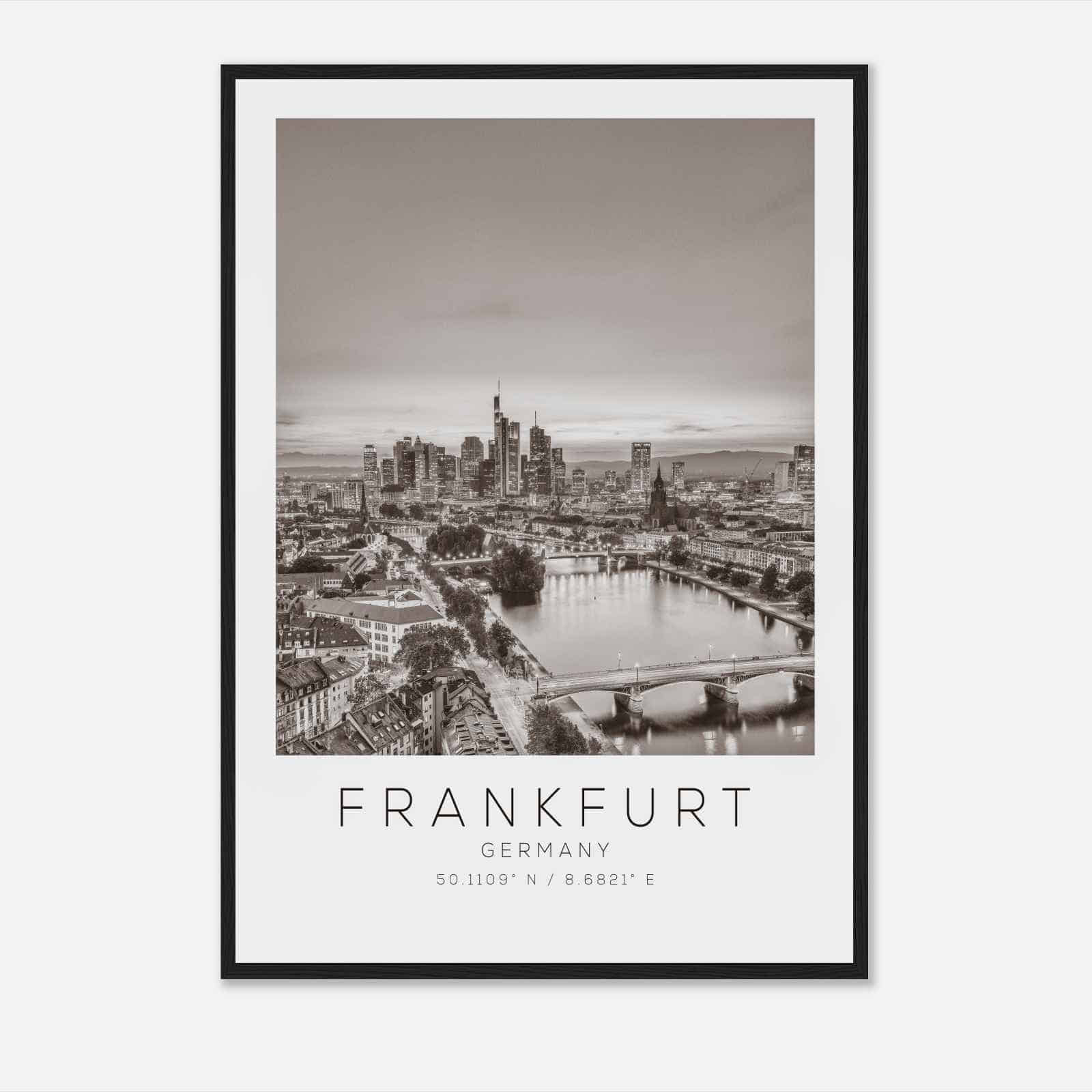 Frankfurt Germany Travel Photo Poster BW, Frankfurt Travel Print, Minimalist Travel Poster Print